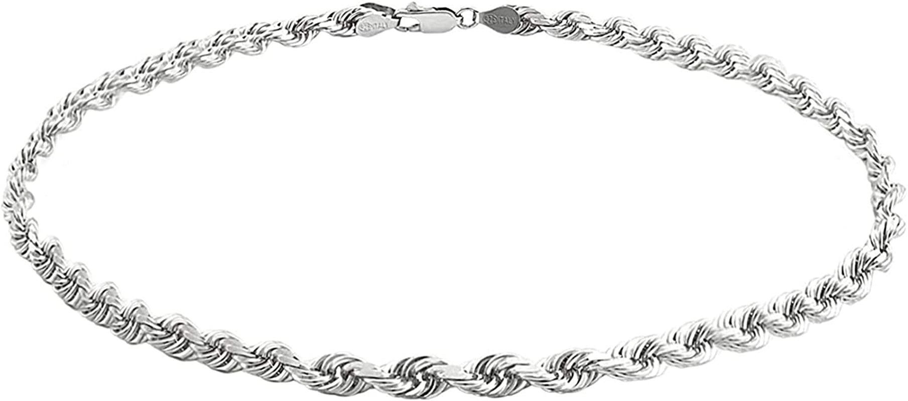 Savlano 925 Sterling Silver Solid Italian Figaro, Rope,Herringbone, Curb, Ball Bead, Snake, Mariner Chain Anklet for Women & Girls, Comes in 0.8Mm - 5Mm Gift Box Apparel & Accessories > Jewelry > Anklets Savlano Rope 2.5mm 9.0 Inches