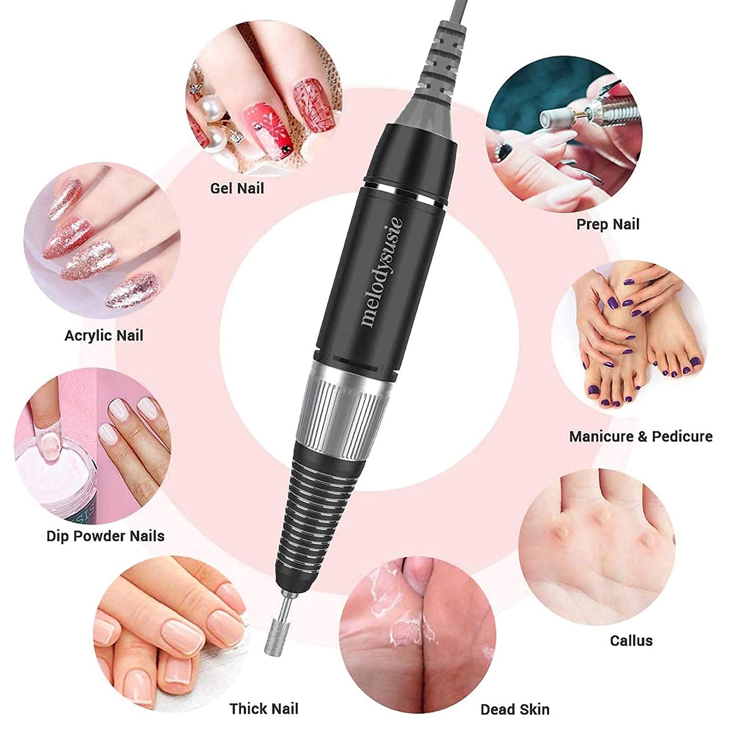 Melodysusie Professional Rechargeable 30000 Rpm Nail Drill, Portable E-File with Long Life Battery, Electric Tool for Acrylic Nail Natural Extension Poly Nail Gel, Nail Drill Bit (Straight Coarse) Health & Beauty > Personal Care > Cosmetics > Cosmetic Tools > Nail Tools MelodySusie