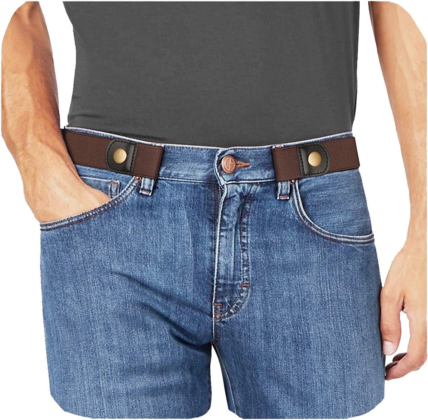 No Buckle Stretch No Show Belt for Men 1.38 Inches Wide, Buckless Invisible Elastic Belt for Jeans Pants by WHIPPY Apparel & Accessories > Clothing Accessories > Belts WHIPPY 4-coffee L: Suit Pant Size 39-61 Inches