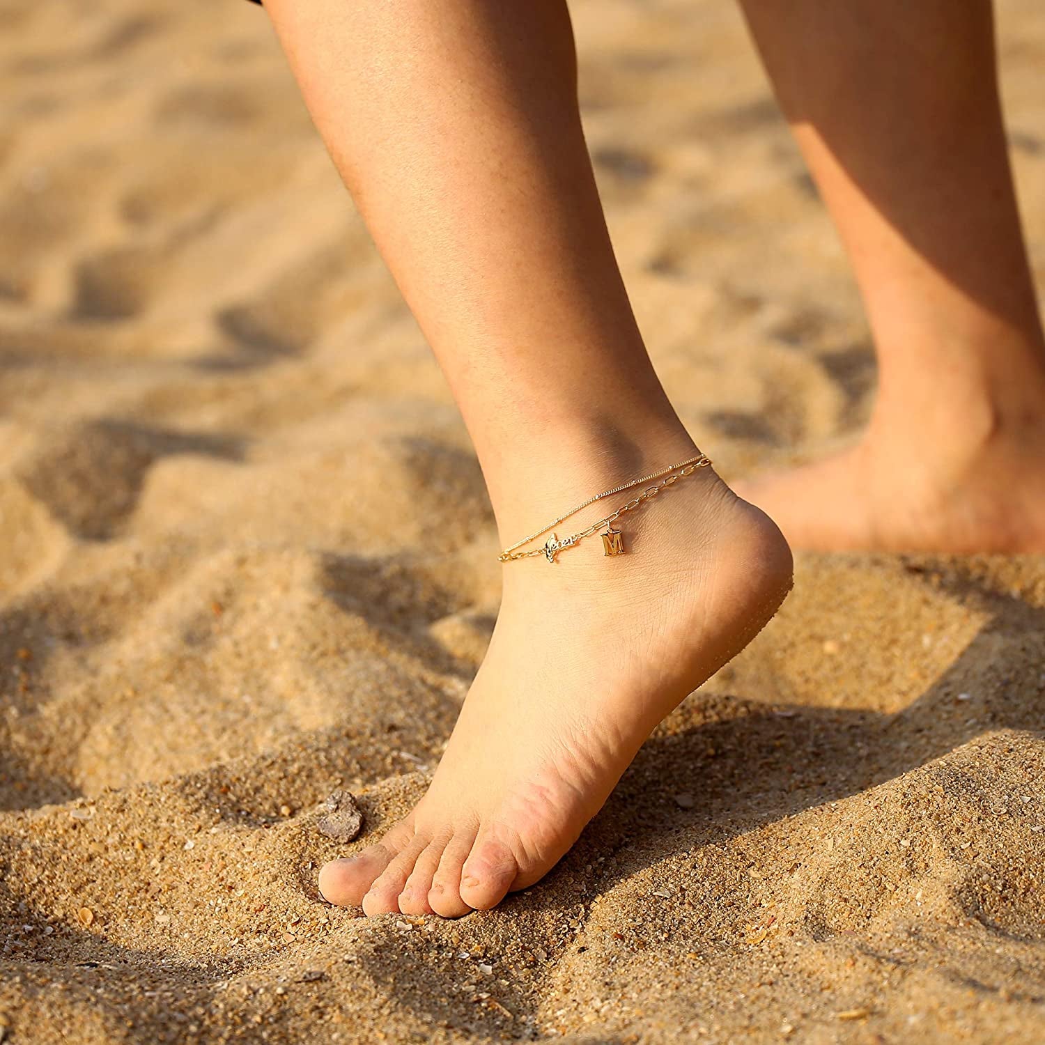 Graduation Gifts for Her 2022 Ankle Bracelets, 14K Gold Plated Inspirational Layering Initial Ankle Bracelets College Graduation Gifts for Her Him Layered Gold Anklets for Women Friendship Gifts Apparel & Accessories > Jewelry > Anklets Yoosteel