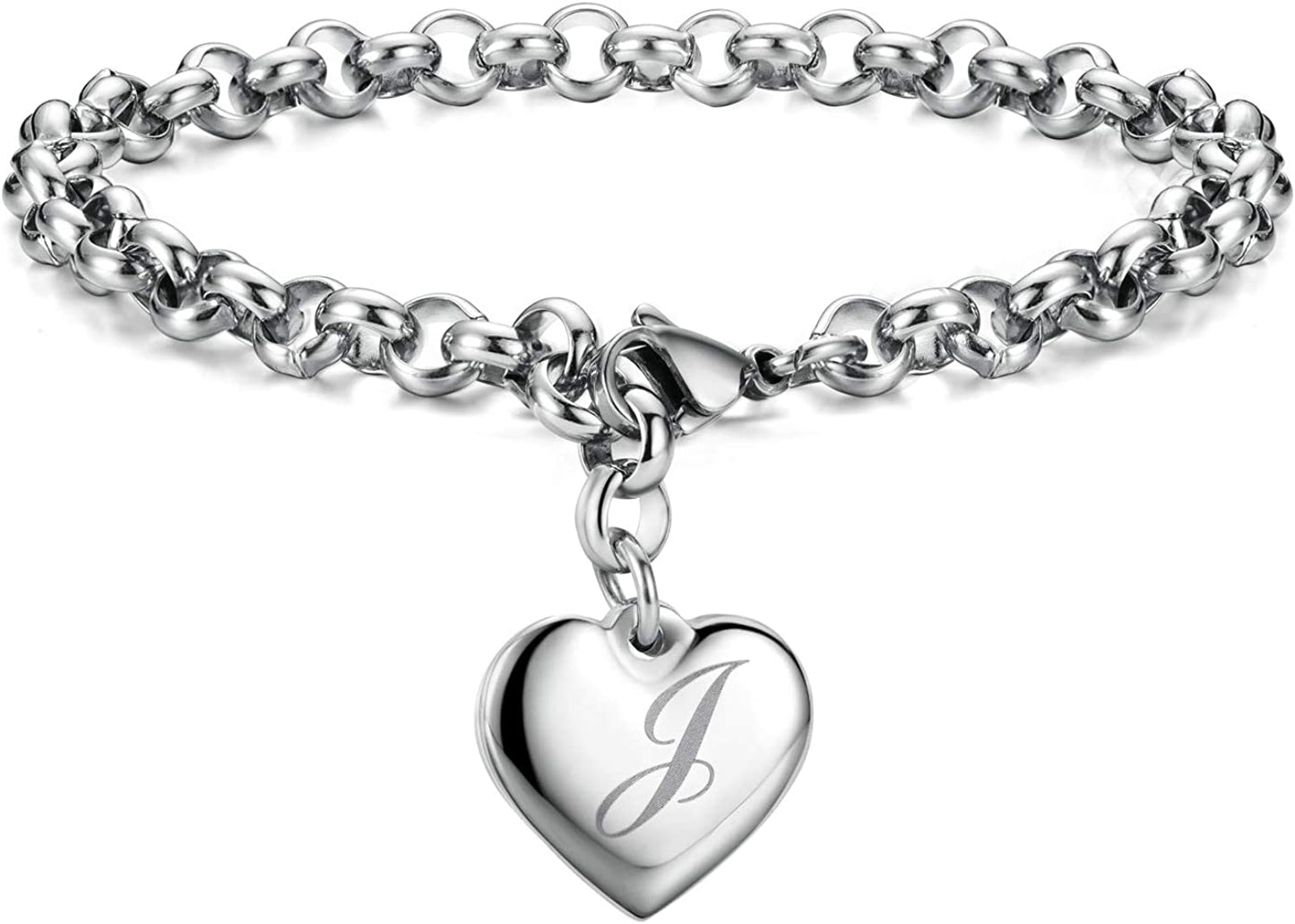 Heart Initial Charm Bracelets for Teen Girls Letters Alphabet Bracelet Jewelry for Girls Gifts for Teenage Girls Apparel & Accessories > Jewelry > Bracelets Monily J