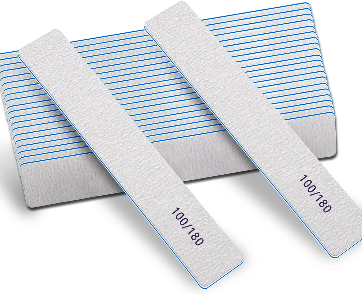 Nail Files-Nail File for Acrylic Nails 12Pcs, 80/80 Grit Nail Files Emery Boards for Acrylic Nails, Jumbo File Washable Thick Professional Square Nail File Manicure Tools for Nail Tech Health & Beauty > Personal Care > Cosmetics > Cosmetic Tools > Nail Tools BLESWIN 100/180 grit