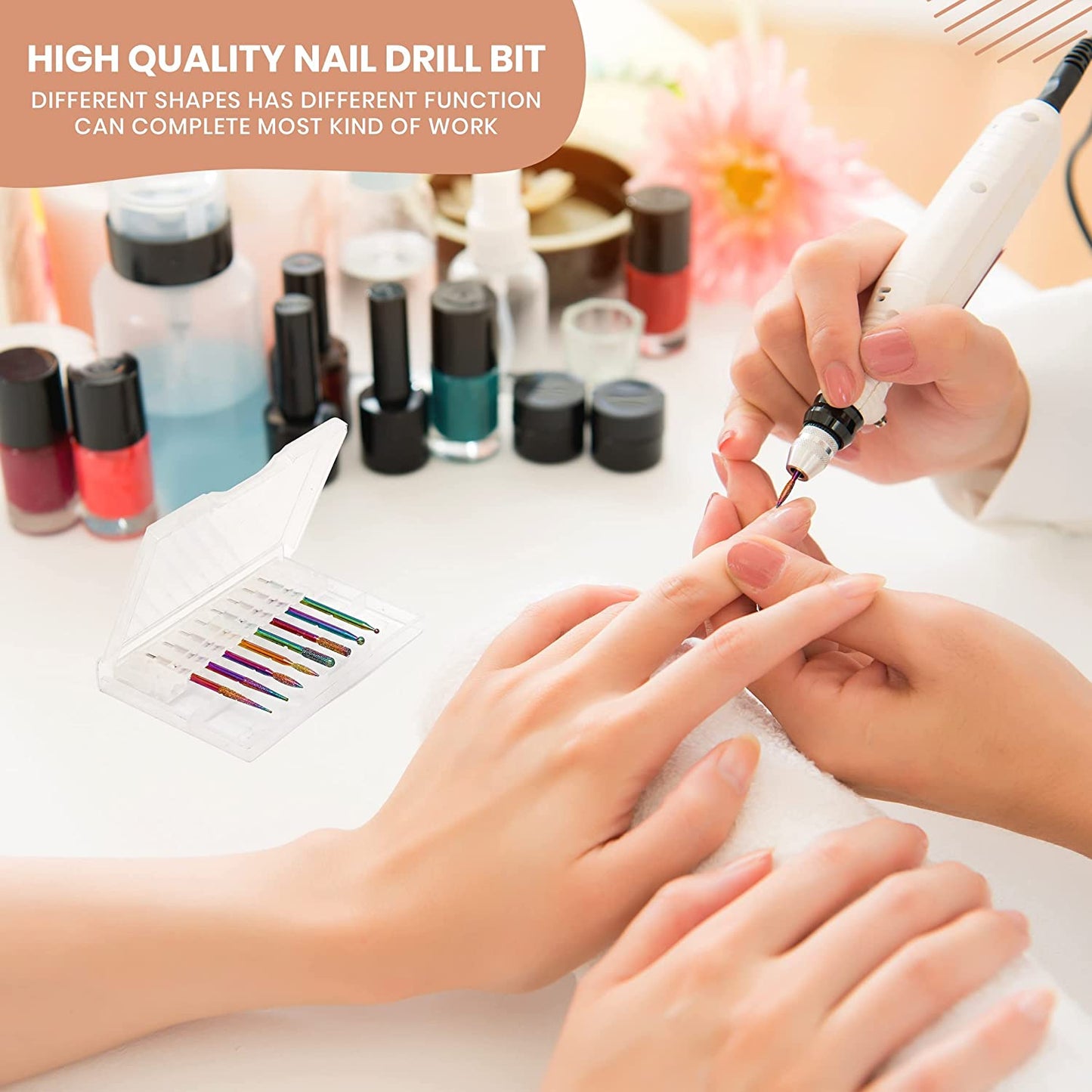 Boxgrove Nail Drill Bits Set of 8Pcs Multicolor Professional Tools for Manicure and Pedicure - 3/32 Inch Diamond Acrylic Efile for Home Spa and Beauty Salon Health & Beauty > Personal Care > Cosmetics > Cosmetic Tools > Nail Tools BOXGROVE BEAUTY