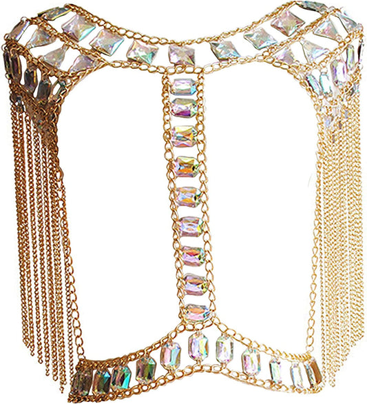 Connie Cloris Women Sexy Jewelry Night Shop Costume Shoulder Body Chain Apparel & Accessories > Jewelry > Body Jewelry Connie Cloris Gold -Shoulder body chain
