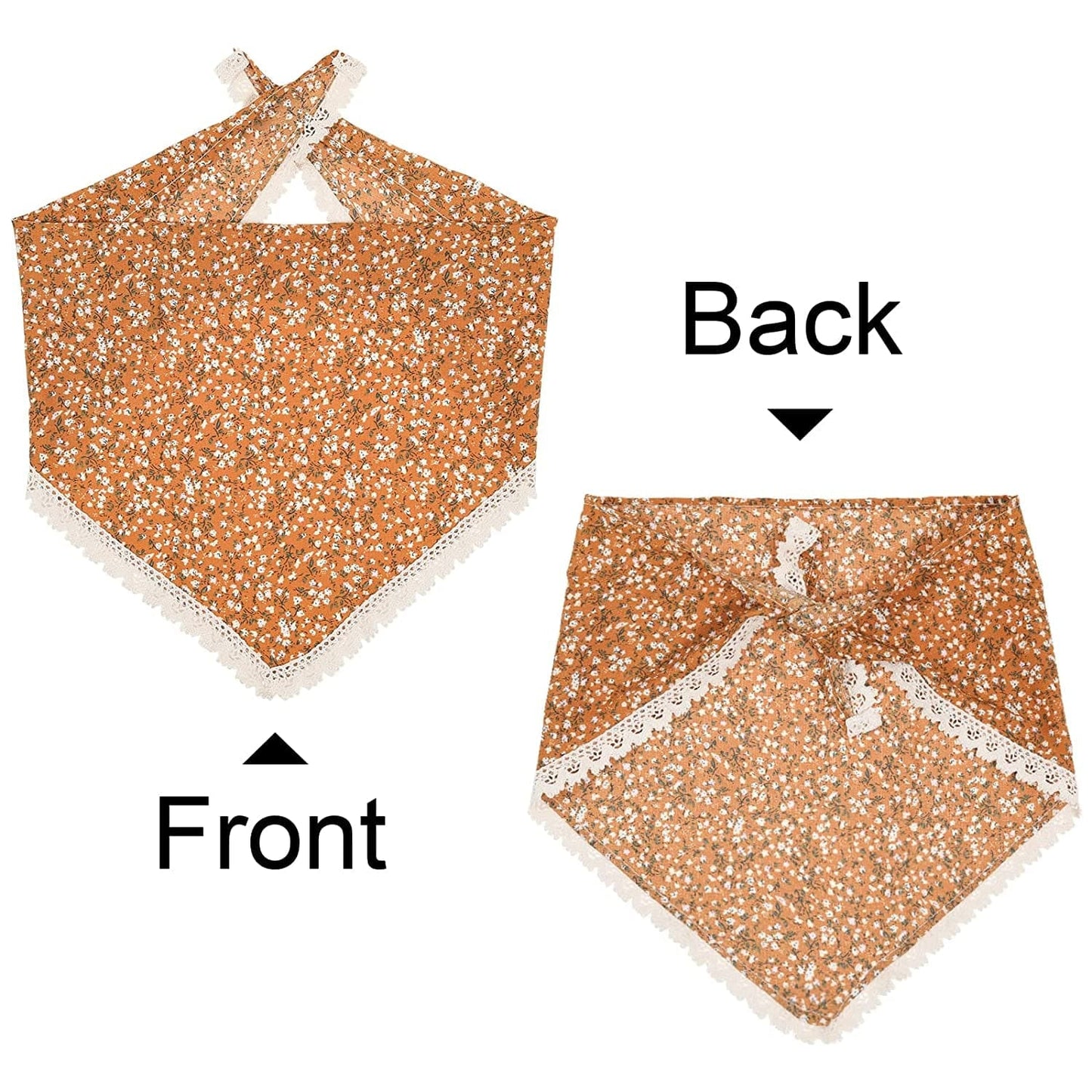 3Pcs Floral Hair Bandanas Chiffon Head Kerchief for Women Girls Boho Hair Scarf Headband Bandana Daisy Lace Head Scarf (Lace Trim Floral(Yellow/Black/Beige)) Apparel & Accessories > Clothing Accessories > Bandanas & Headties AWAYTR