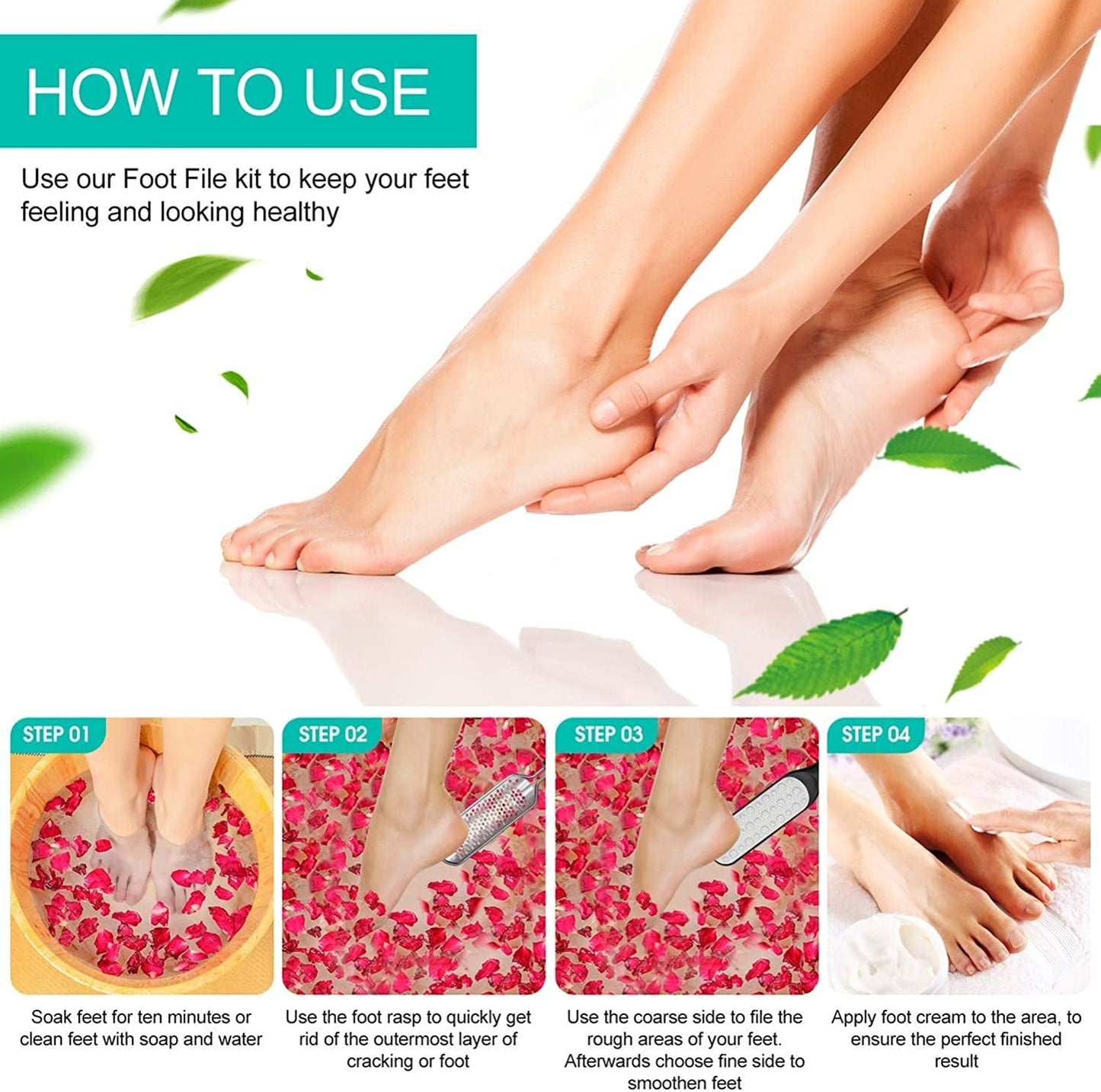 3Pcs Foot Files for Pedicures, 2 Stainless Steel Foot File Graters with an Extra Strong Removable Frame and a 2 Sided Foot File. Great Foot Care Products to Make Your Feet Look Healthy &Feel Refreshed Health & Beauty > Personal Care > Foot Care Capspace