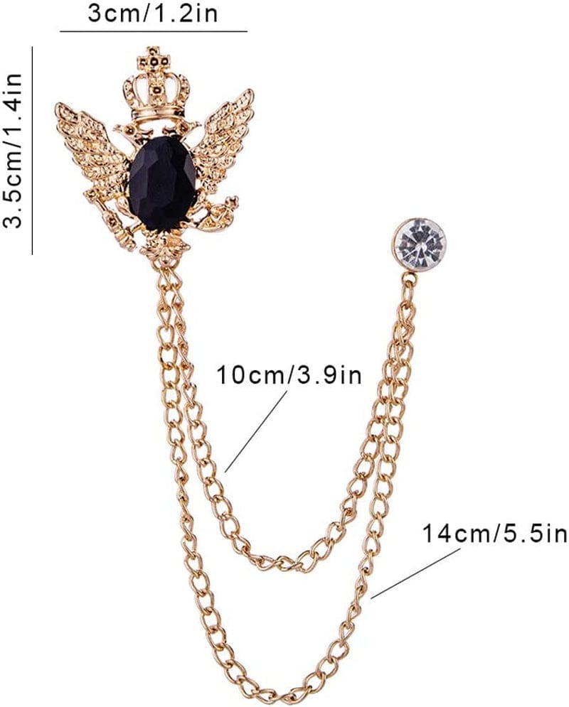 3PCS Men'S Brooch Suit Pin Badge with Chains Brooch Buckle Chain Collar Lapel Pin for Men Shirt Collar Pin Chain Brooch Decoration Metal Brooch Pin Clips for Women Suit Tuxedo Tie Hat Scarf