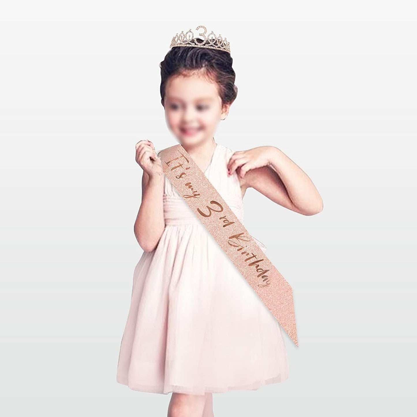 3Rd Birthday Sash and Tiara for Girls, Rose Gold Birthday Sash Crown 3 & Fabulous Sash and Tiara for Girls, 3Rd Birthday Gifts for Happy 3Rd Birthday Party Favor Supplies Apparel & Accessories > Clothing Accessories > Sashes BRT Bearingshui