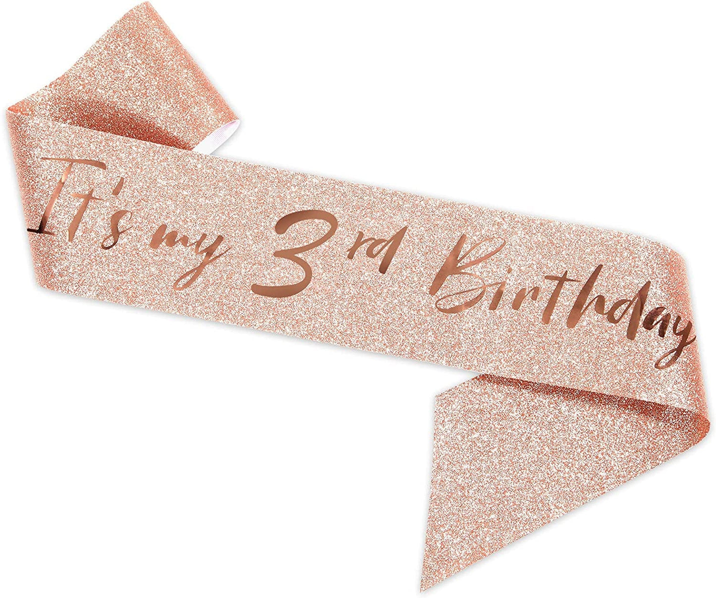 3Rd Birthday Sash and Tiara for Girls, Rose Gold Birthday Sash Crown 3 & Fabulous Sash and Tiara for Girls, 3Rd Birthday Gifts for Happy 3Rd Birthday Party Favor Supplies Apparel & Accessories > Clothing Accessories > Sashes BRT Bearingshui