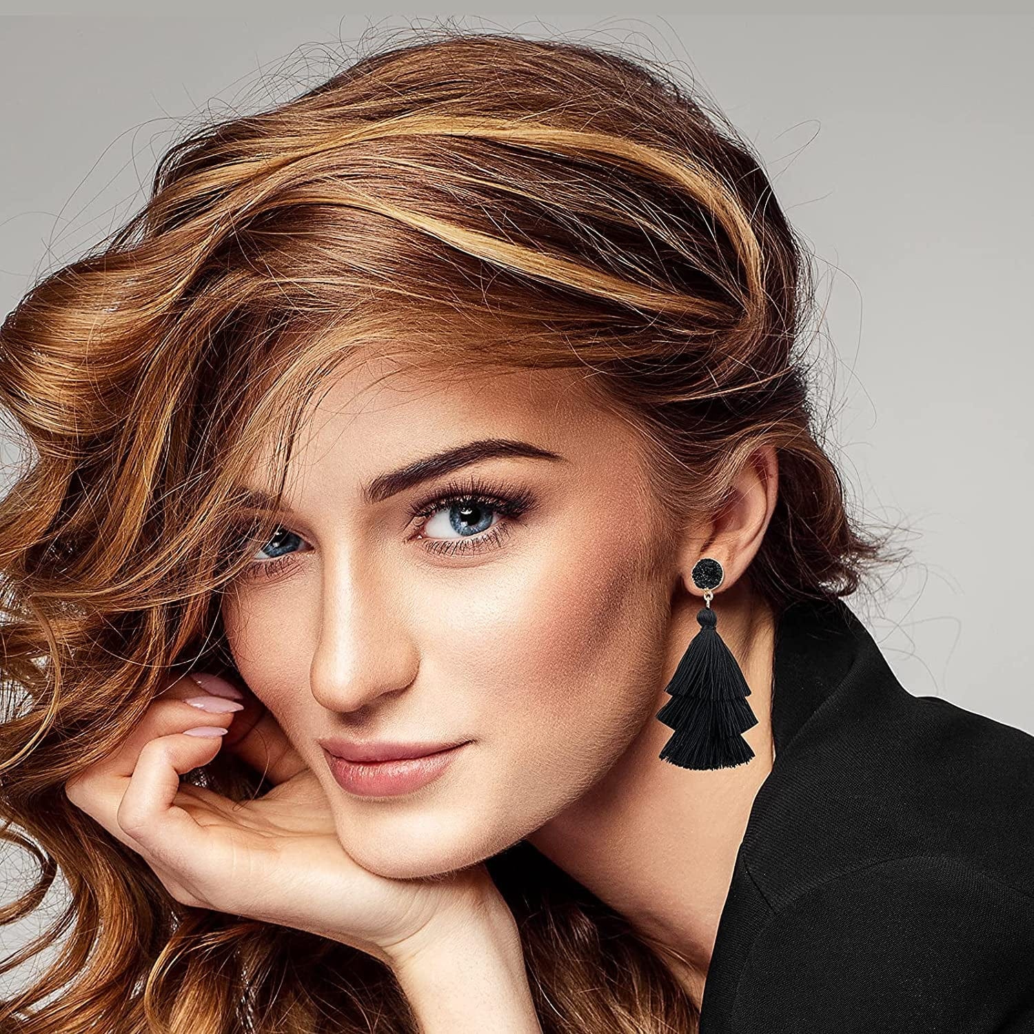 4-9 Pairs Rattan Earrings Tassel Earrings for Women Girls Lightweight Acrylic Geometric Statement Woven Bohemian Earrings Handmade Straw Wicker Braid Hoop Drop Dangle Earrings