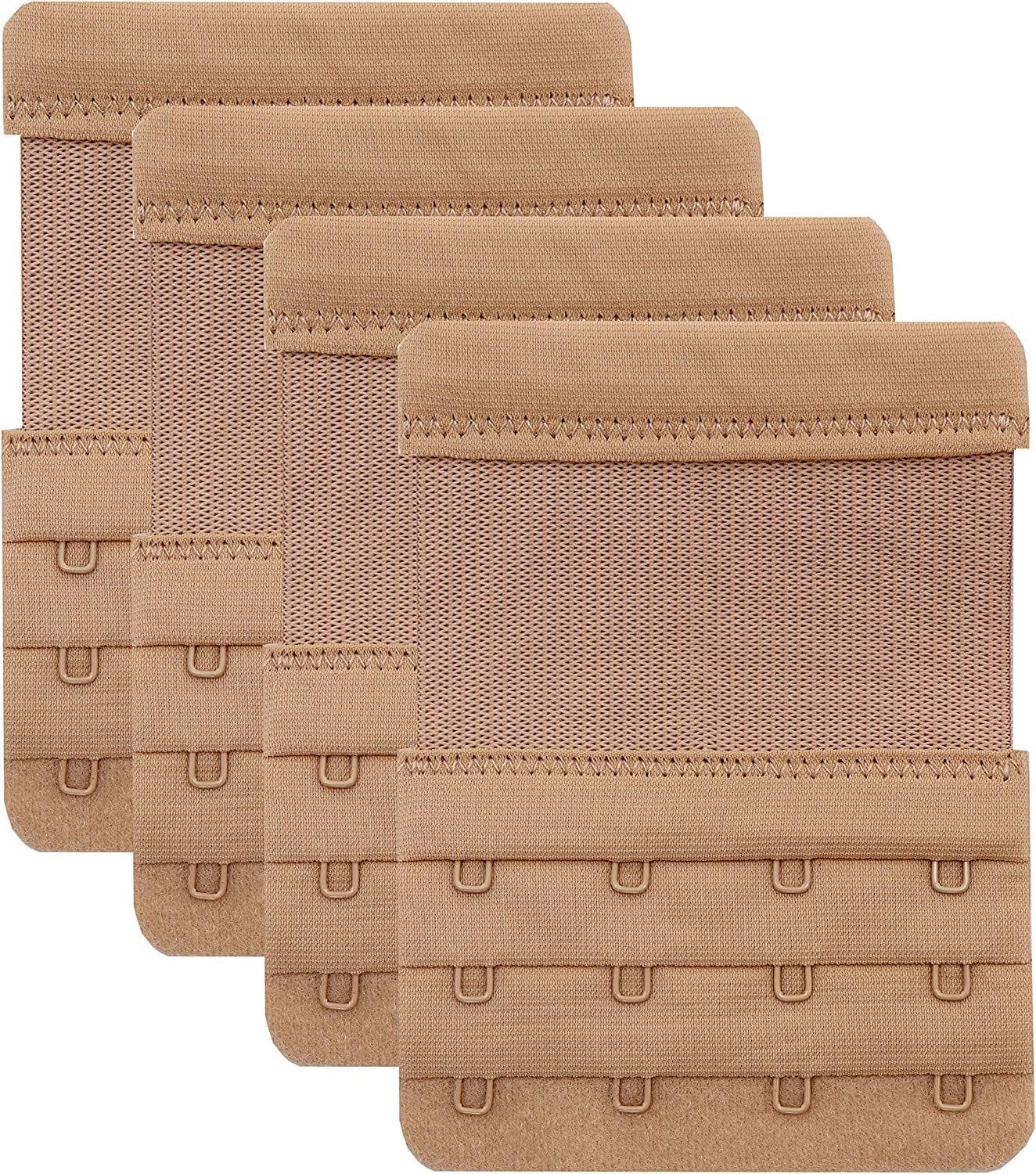 4 Hook Bra Extenders,Stretchy Soft and Comfortable Bra Strap Extender Skin Color