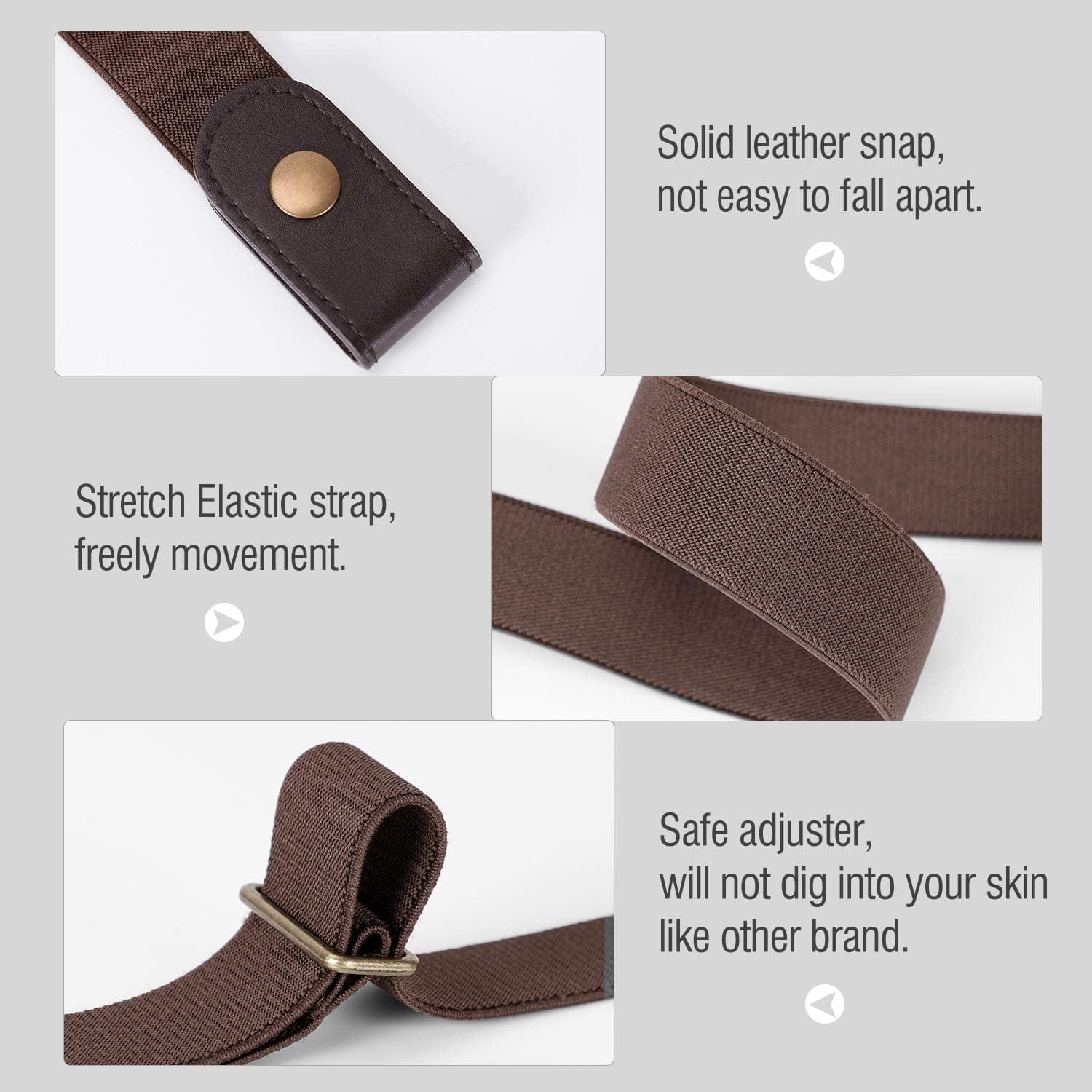 4 Pack No Buckle Belt, JASGOOD Buckle Free Stretch Belt for Women and Men Jeans Pants Apparel & Accessories > Clothing Accessories > Belts KYLIE MAX