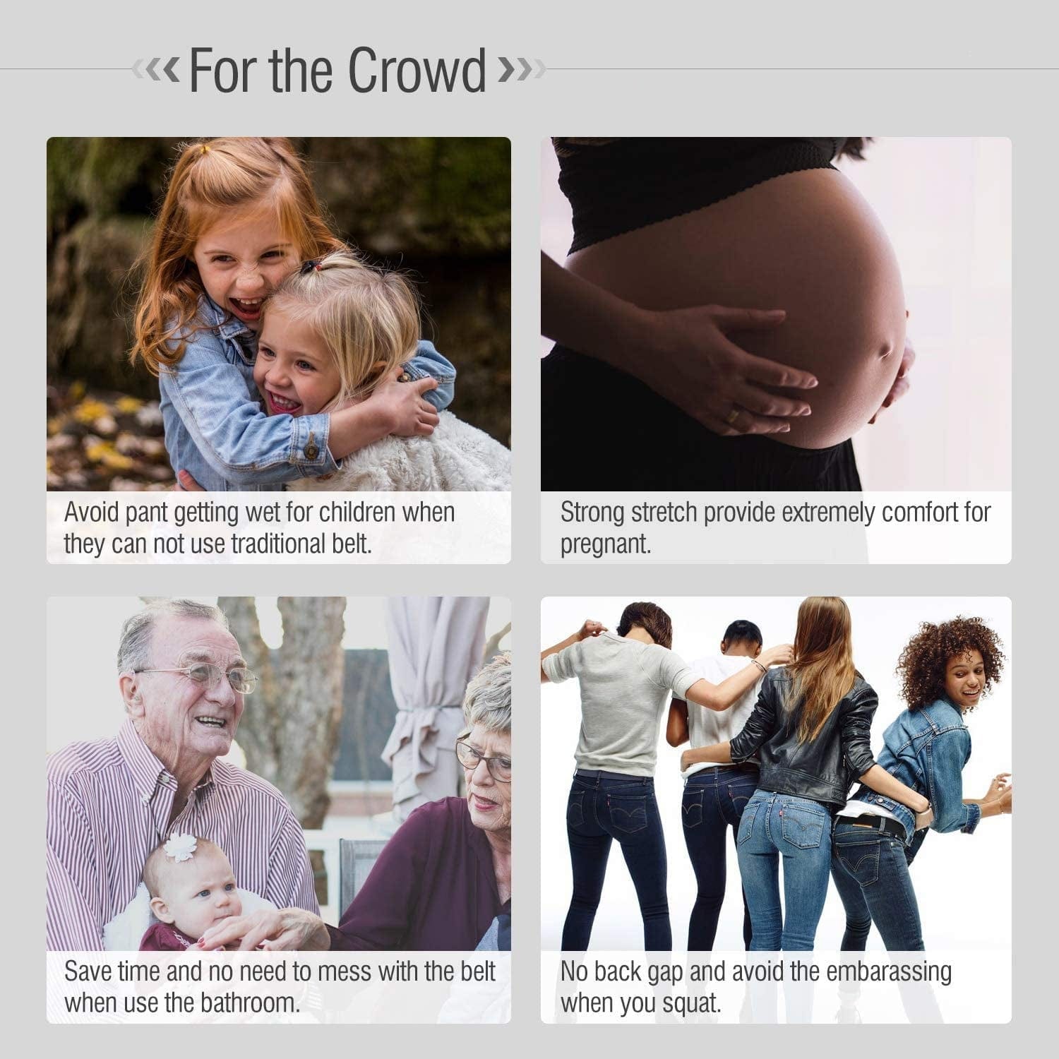 4 Pack No Buckle Belt, JASGOOD Buckle Free Stretch Belt for Women and Men Jeans Pants Apparel & Accessories > Clothing Accessories > Belts KYLIE MAX