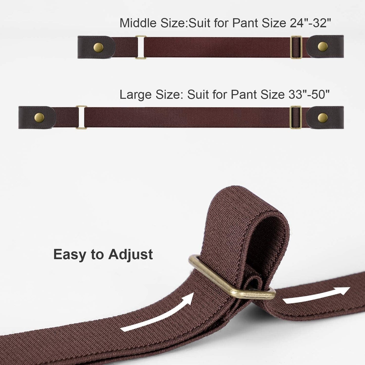 4 Pack No Buckle Belt, JASGOOD Buckle Free Stretch Belt for Women and Men Jeans Pants Apparel & Accessories > Clothing Accessories > Belts KYLIE MAX