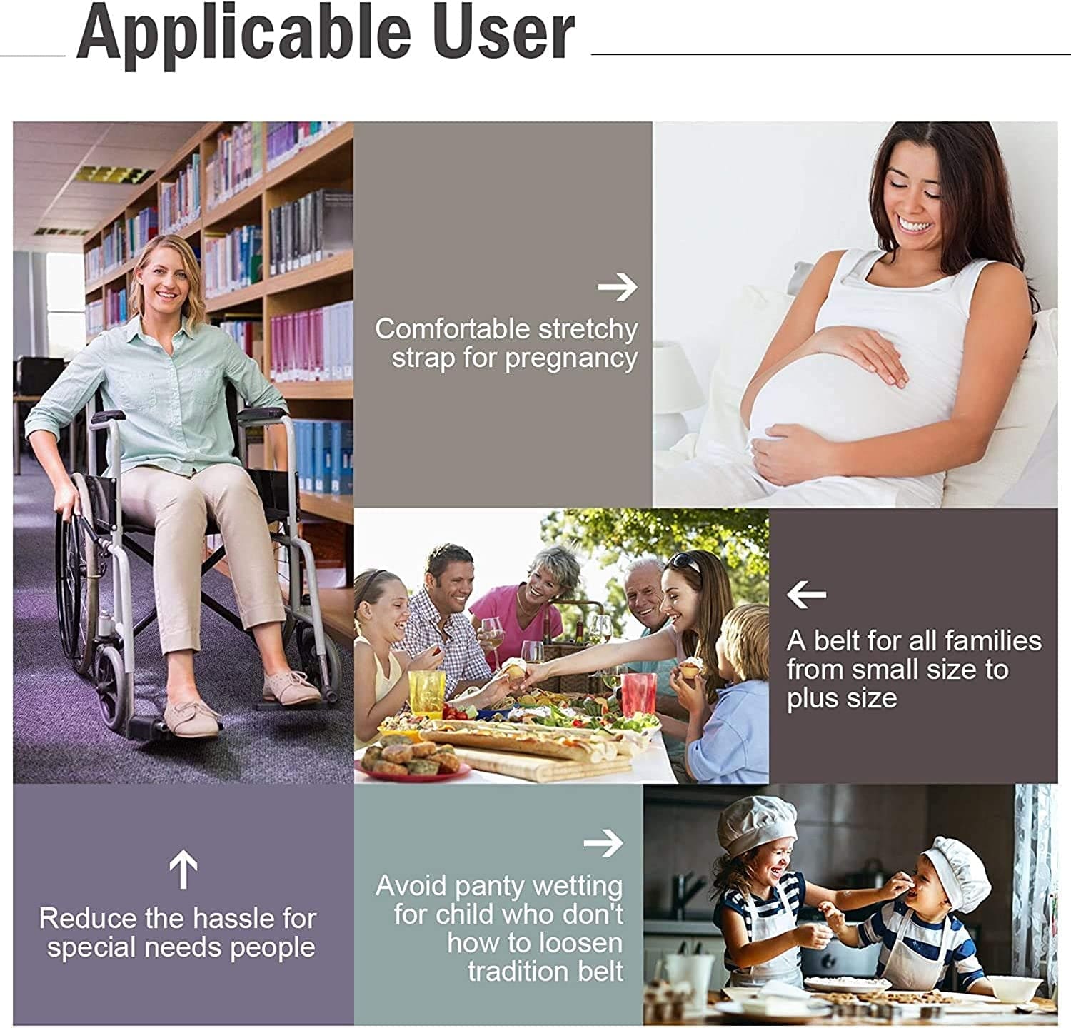 4 Pack No Buckle Belt, JASGOOD Buckle Free Stretch Belt for Women and Men Jeans Pants Apparel & Accessories > Clothing Accessories > Belts KYLIE MAX