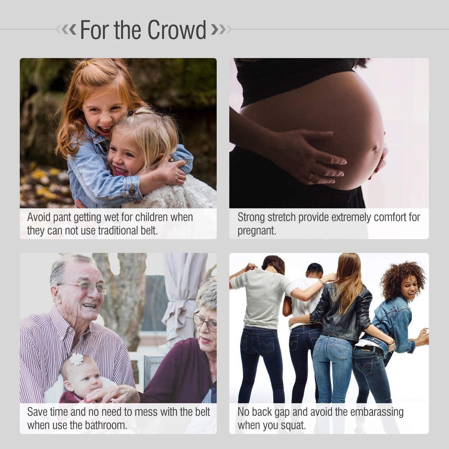 4 Pack No Buckle Belt, JASGOOD Buckle Free Stretch Belt for Women and Men Jeans Pants Apparel & Accessories > Clothing Accessories > Belts KYLIE MAX