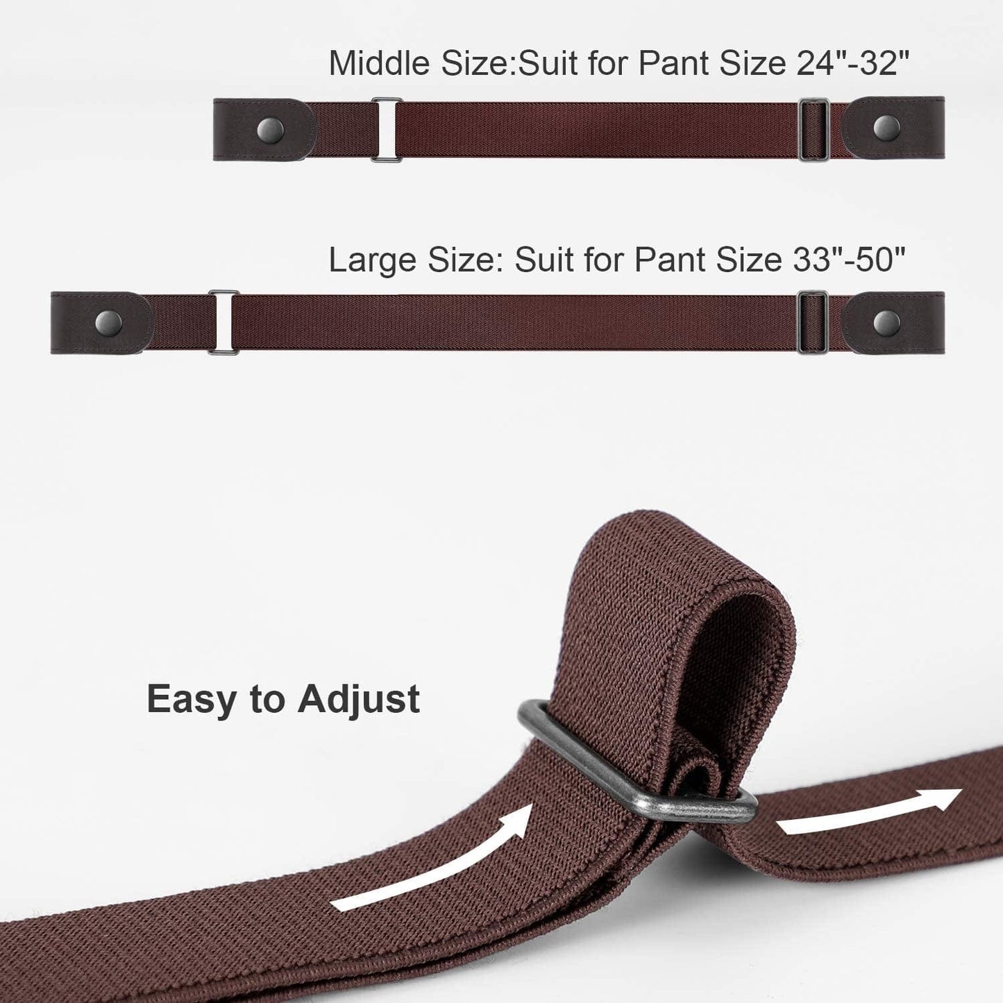 4 Pack No Buckle Belt, JASGOOD Buckle Free Stretch Belt for Women and Men Jeans Pants Apparel & Accessories > Clothing Accessories > Belts KYLIE MAX