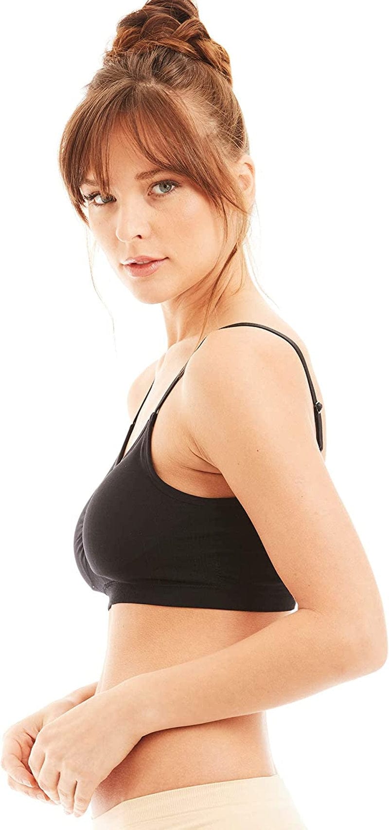 4 Pack Women’S Nylon Spandex Removable Pads Comfort Cami Bras Wireless
