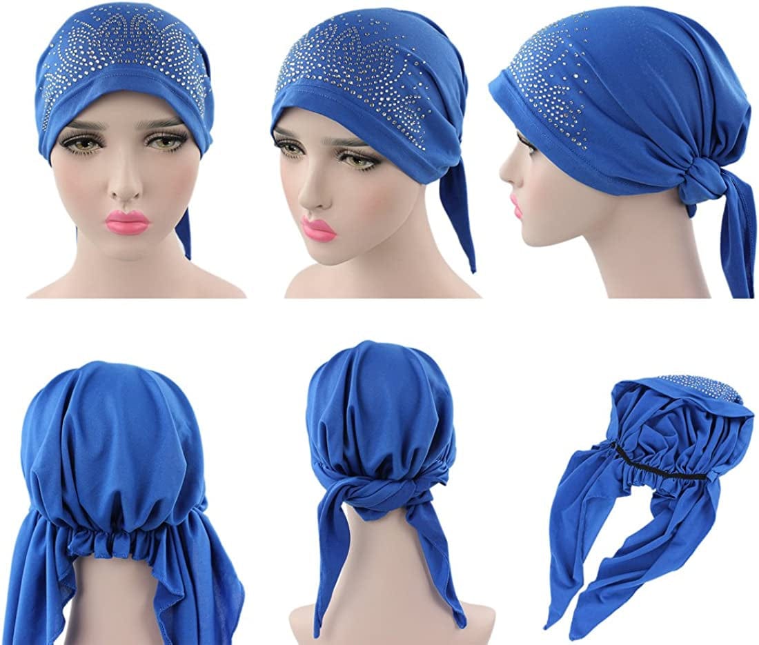 4 Pack Women'S Scarf Pre Tied Chemo Hat Beanie Turban Headwear for Cancer Patients Muslim Apparel & Accessories > Clothing Accessories > Headwear MarJunSep