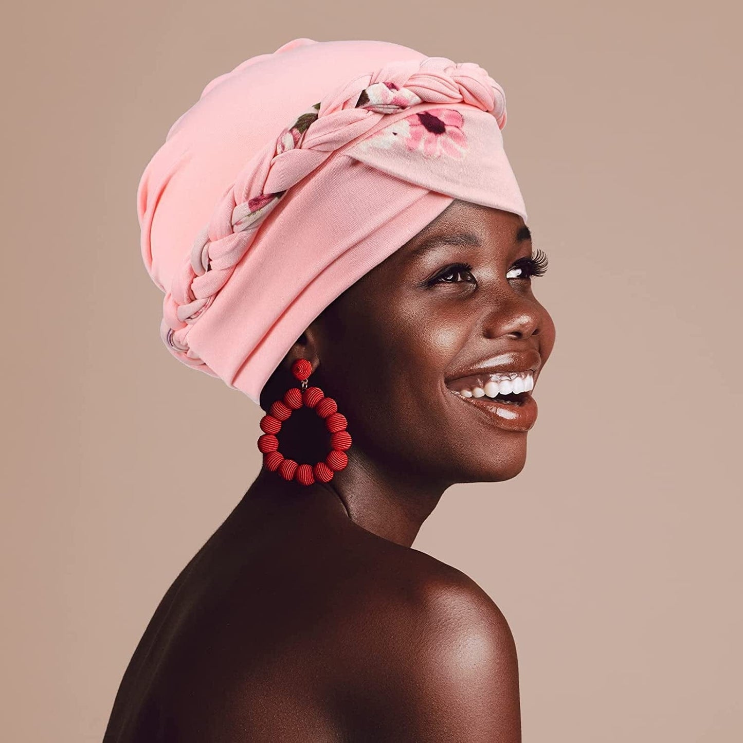 4 Pack Womens Turban Cap Head Wraps Covers Pre Tied Twisted Braid Cancer Beanies Headwear Wrap Scarf for Sleeping Apparel & Accessories > Clothing Accessories > Headwear Hercicy