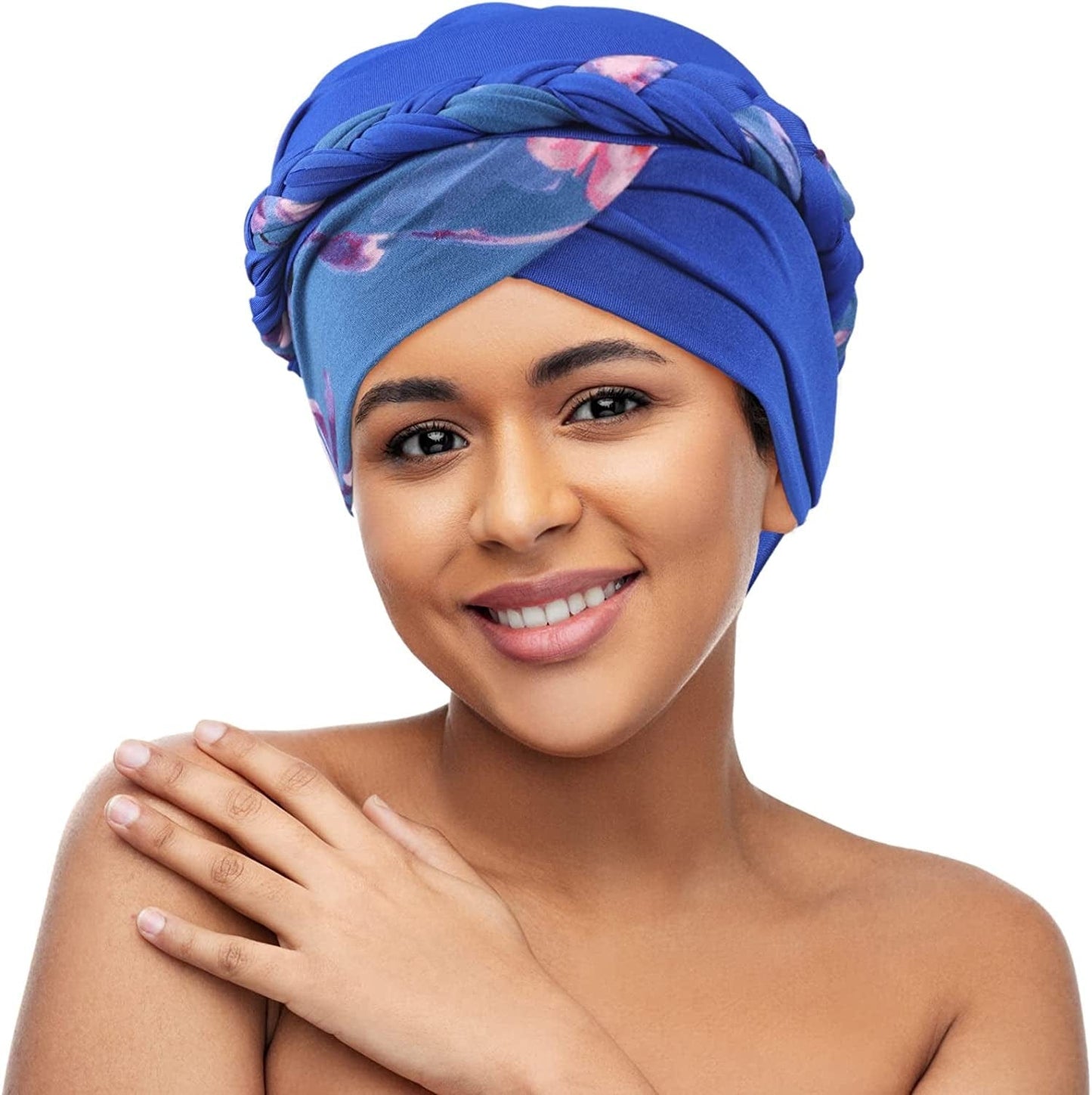 4 Pack Womens Turban Cap Head Wraps Covers Pre Tied Twisted Braid Cancer Beanies Headwear Wrap Scarf for Sleeping Apparel & Accessories > Clothing Accessories > Headwear Hercicy