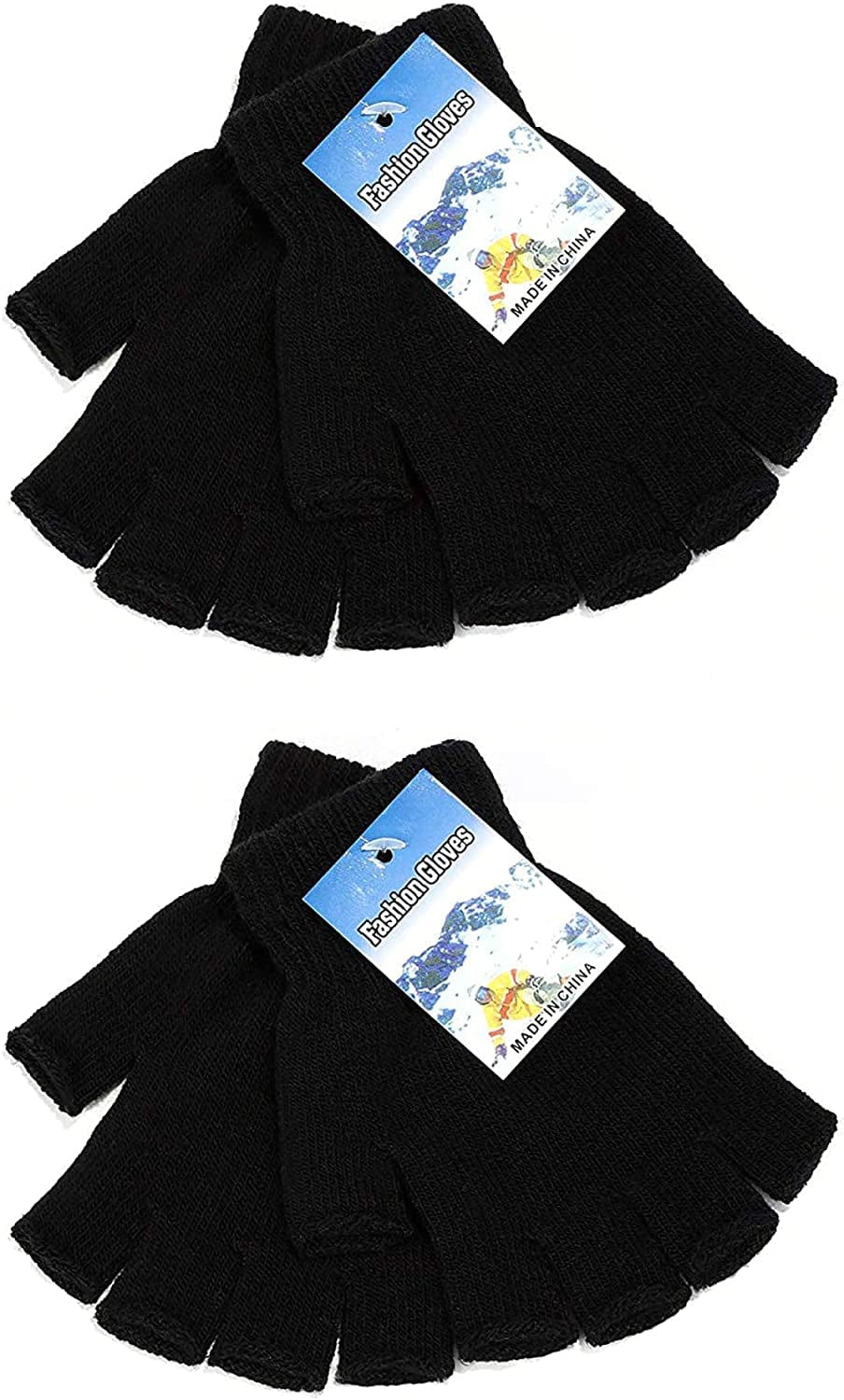 4 Pairs Winter Half Finger Gloves Knitted Fingerless Mittens Warm Stretchy Gloves for Men and Women Apparel & Accessories > Clothing Accessories > Gloves & Mittens SATINIOR