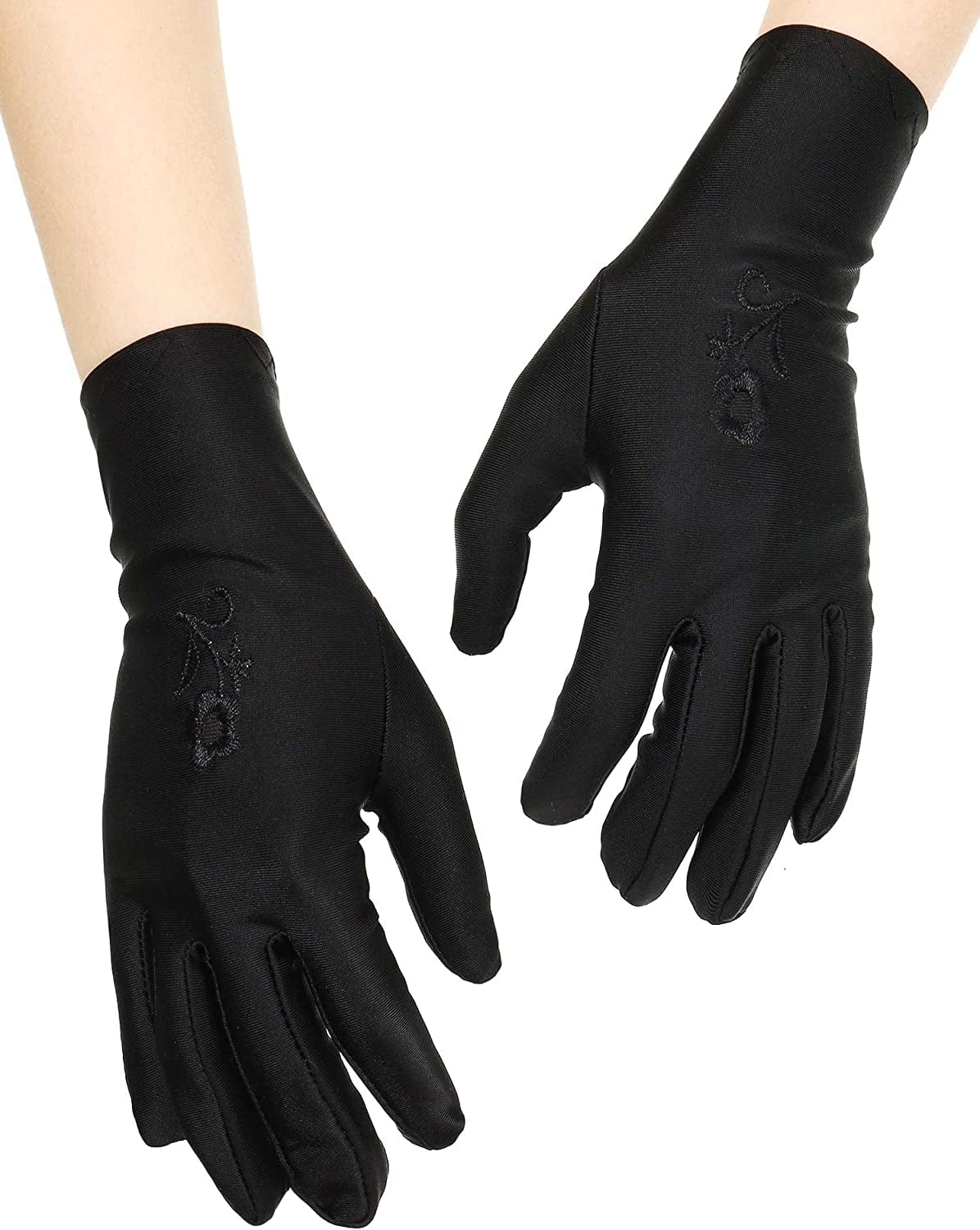 4 Pairs Women Sun Protective Gloves Sunscreen Gloves UV Protection Gloves Outdoor Driving Gloves (Black, White, Grey, Apricot Color) Apparel & Accessories > Clothing Accessories > Gloves & Mittens SATINIOR