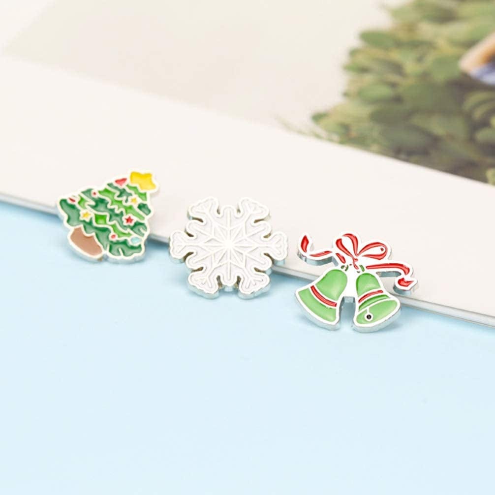 4 Pcs Enamel Christmas Brooch Pins Jewelry Xmas Tree Santa Snowflake Badge Clasp Lapel Collar Corsage for Woman Kids Holiday Xmas Gift Party Wedding