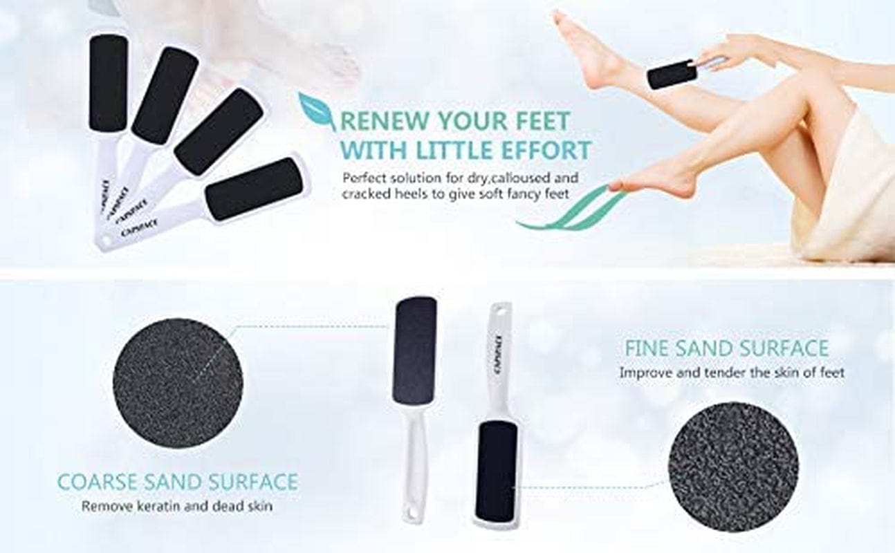 4 Pcs Pedicure Foot Rasp Foot File Callus Remover Dead Skin & Double-Sided Foot Scrubber Foot Files Kit Heel Scraper Foot Scrub Care Tool to Remove Rough Cracked Corns Smoothing Hard Skin Health & Beauty > Personal Care > Foot Care Capspace