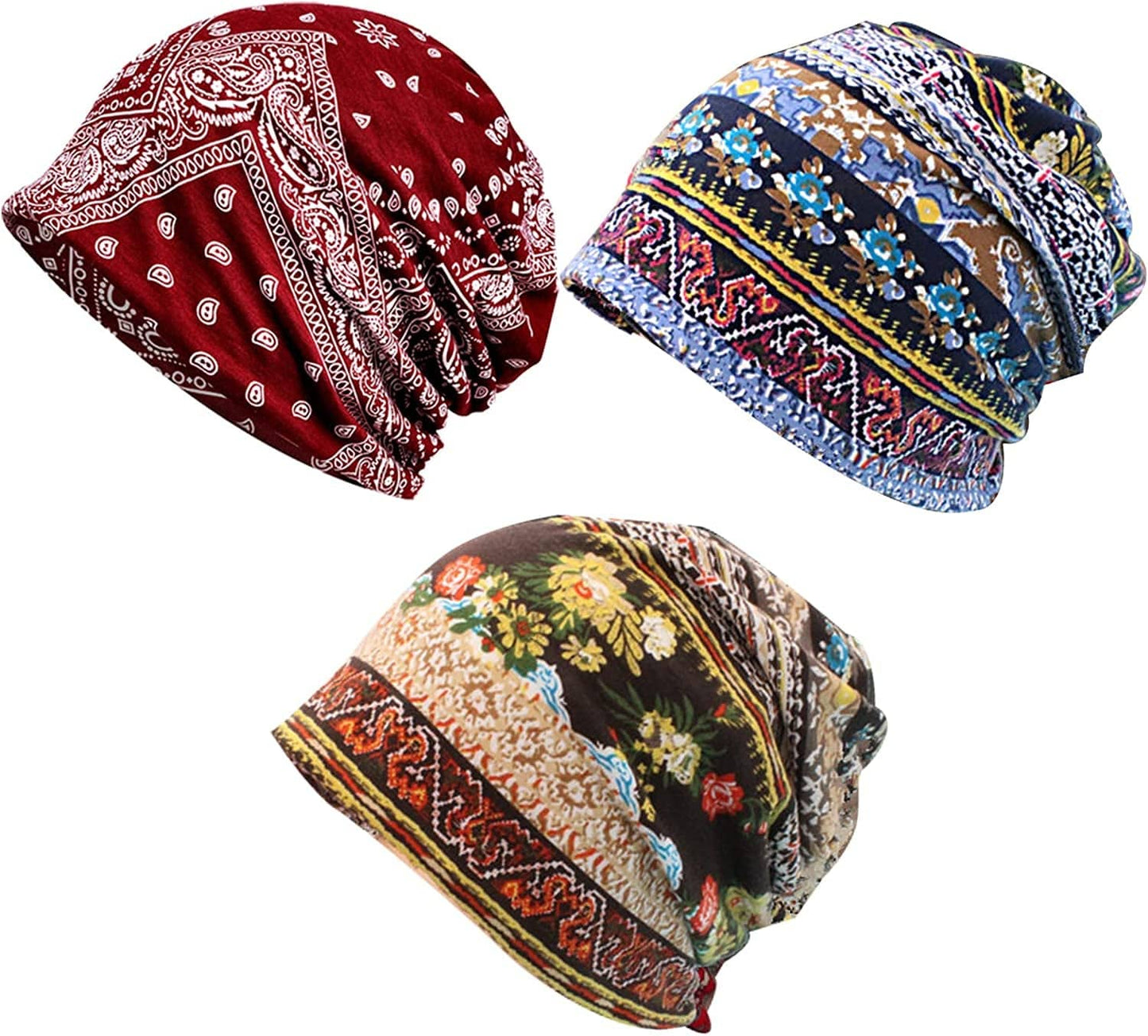 4 PCS Women Baggy Slouchy Beanie Chemo Hat Cap Slouchy Snood Hat Cancer Headwear… Apparel & Accessories > Clothing Accessories > Hats Waybas 3pcs Red Blue Coffee