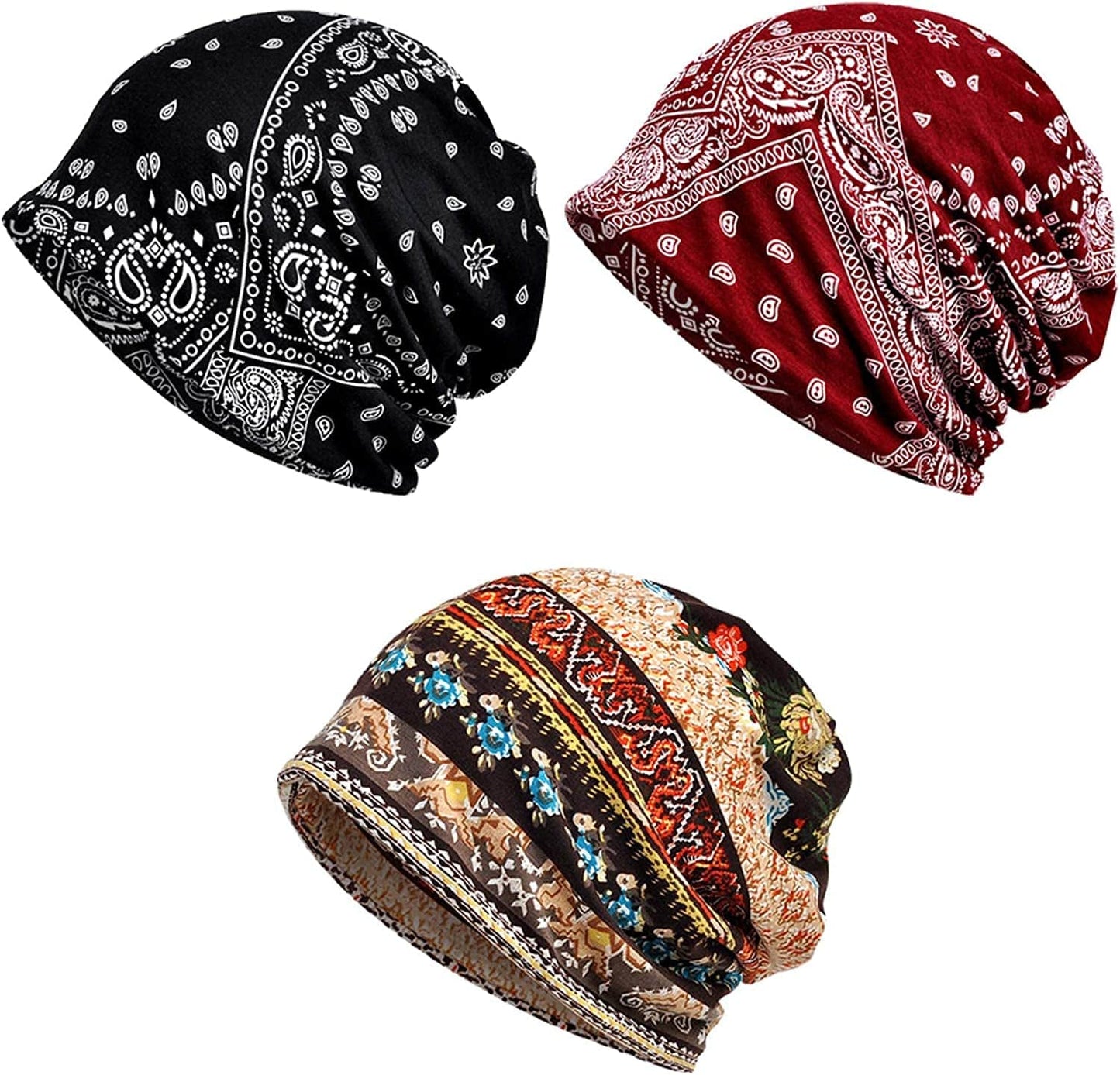 4 PCS Women Baggy Slouchy Beanie Chemo Hat Cap Slouchy Snood Hat Cancer Headwear… Apparel & Accessories > Clothing Accessories > Headwear Waybas 3pcs Black Red Coffee