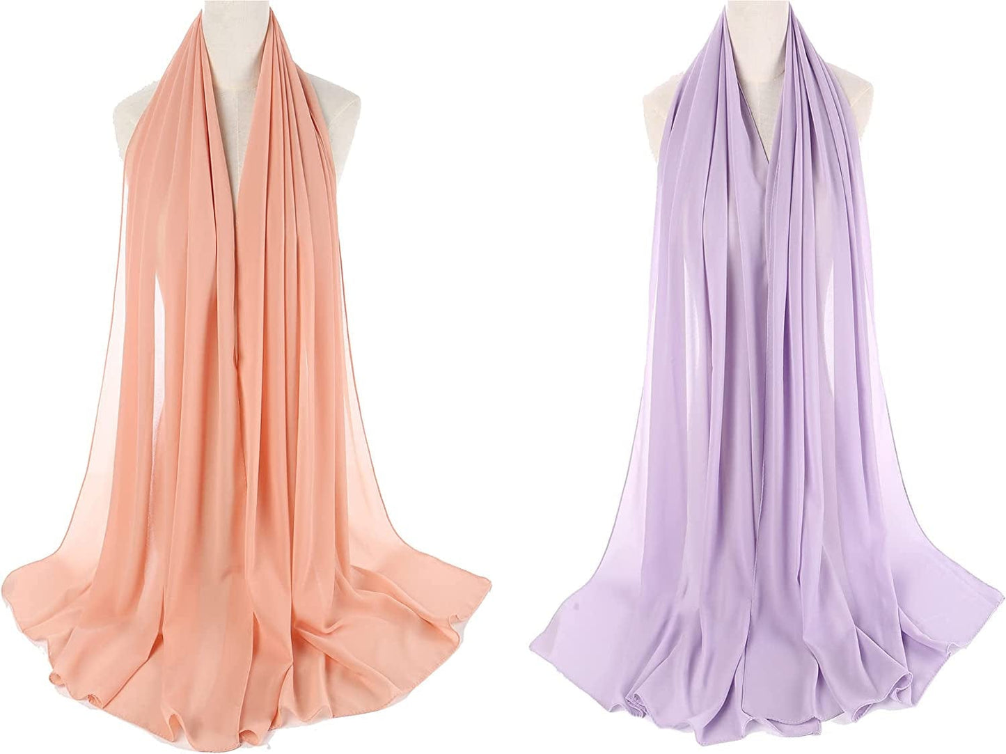 4 Pcs Women Chiffon Scarves Shawl Long Scarf Wrap Scarves Soft Scarves Travel Sunscreen Wrap Scarf Multicolor Apparel & Accessories > Clothing Accessories > Scarves & Shawls Axe Sickle