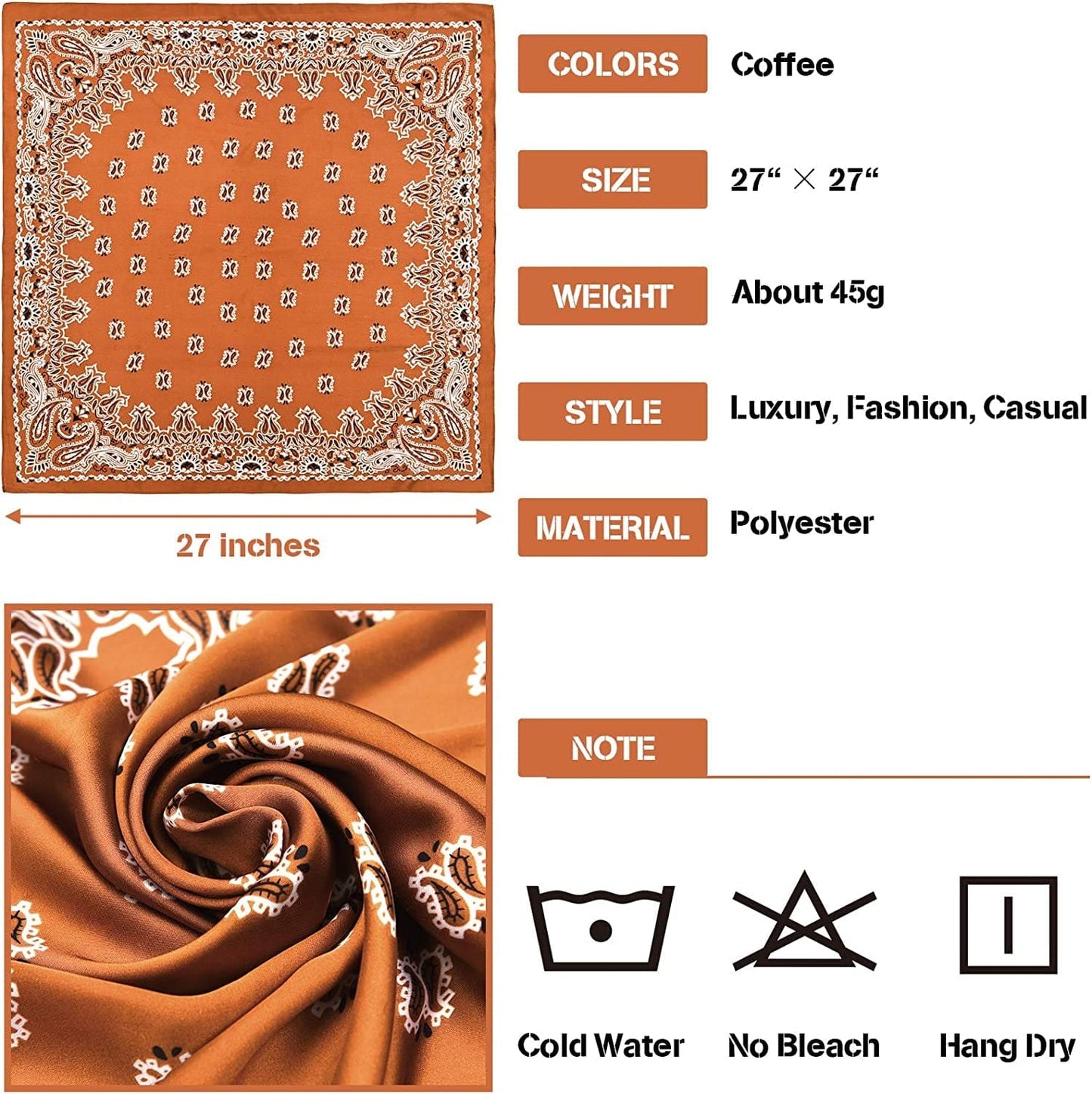 4 Pieces 27 Inch Satin Headband Scarves Silk Feeling Bandana Boho Head Scarves for Women Girls Apparel & Accessories > Clothing Accessories > Bandanas & Headties Syhood