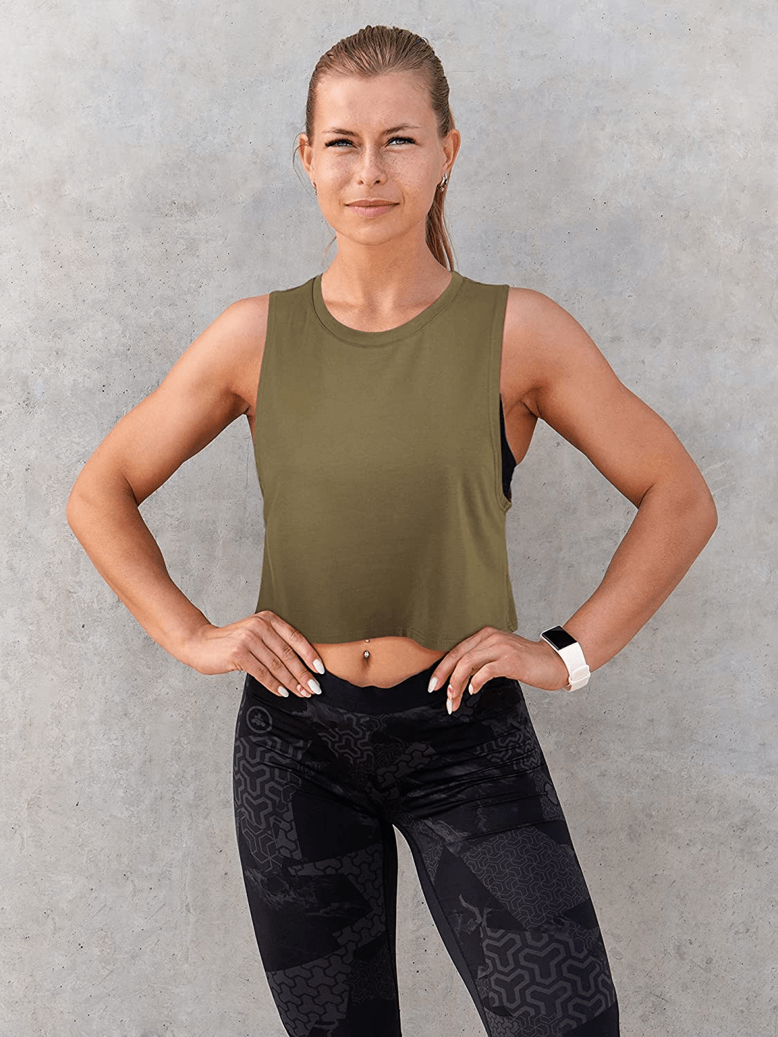 4 Pieces Basic Crop Tank Tops Cotton Sleeveless Racerback Tank Top Women Sports Top Apparel & Accessories > Clothing > Activewear Kylie Max