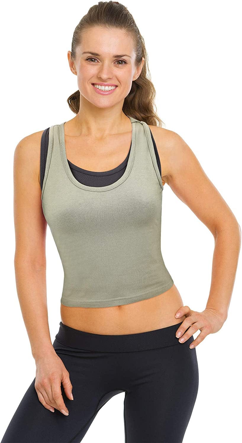 4 Pieces Basic Crop Tank Tops Sleeveless Racerback Crop Sport Top for Women