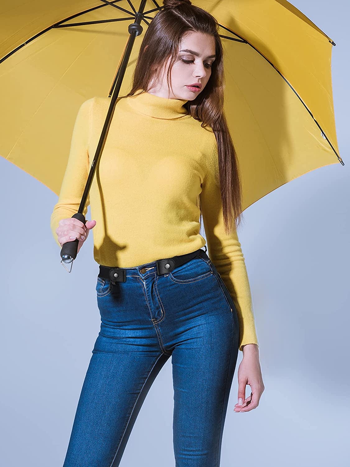 4 Pieces No Buckle Stretch Belt Adjustable Unisex Belt Invisible Elastic Belt for Men Women Jeans Pants Skirts Apparel & Accessories > Clothing Accessories > Belts Syhood