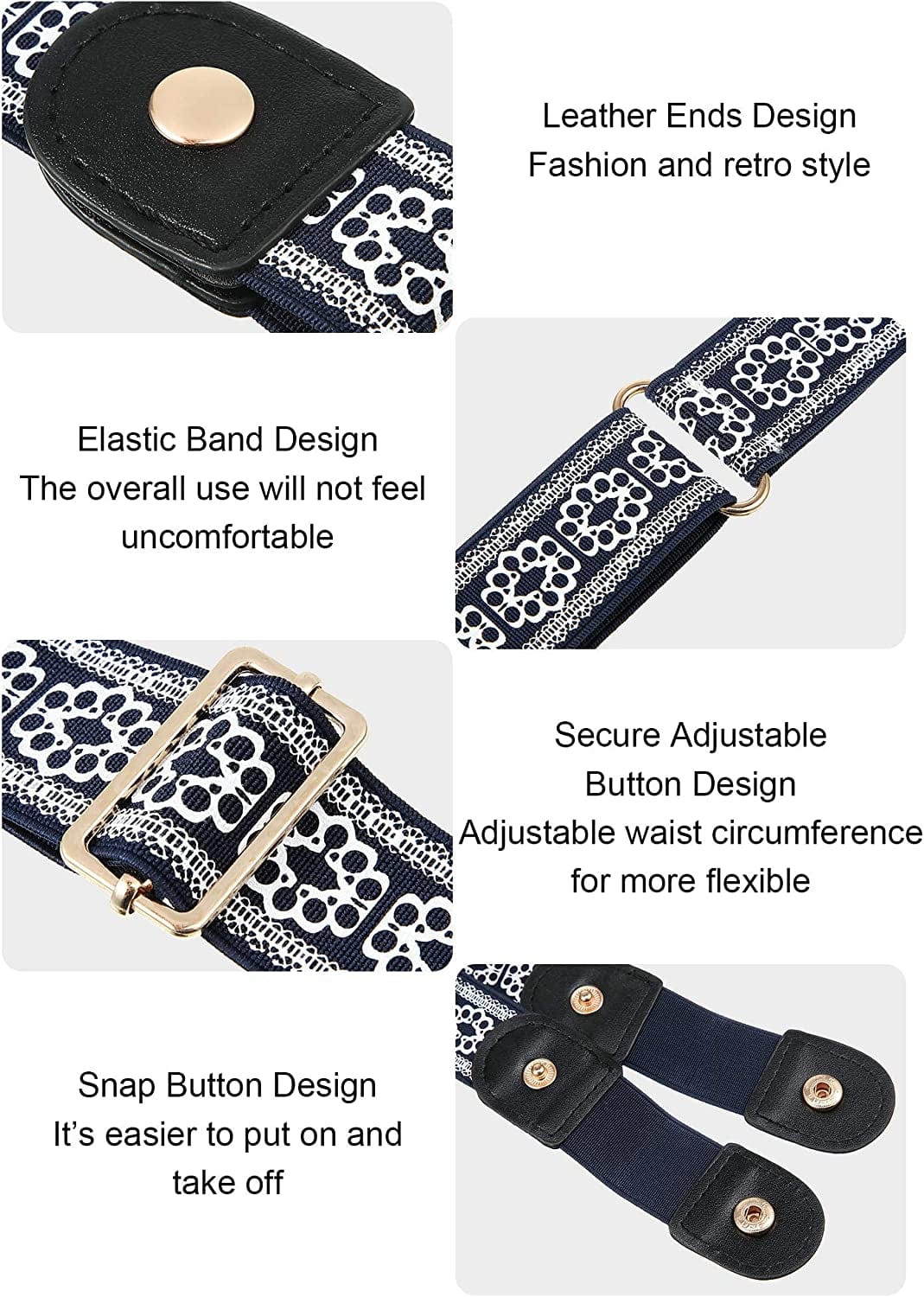 4 Pieces No Buckle Stretch Belt Buckless Belt Invisible Elastic Belt Unisex for Jeans Pants (Color 3) Apparel & Accessories > Clothing Accessories > Belts Syhood