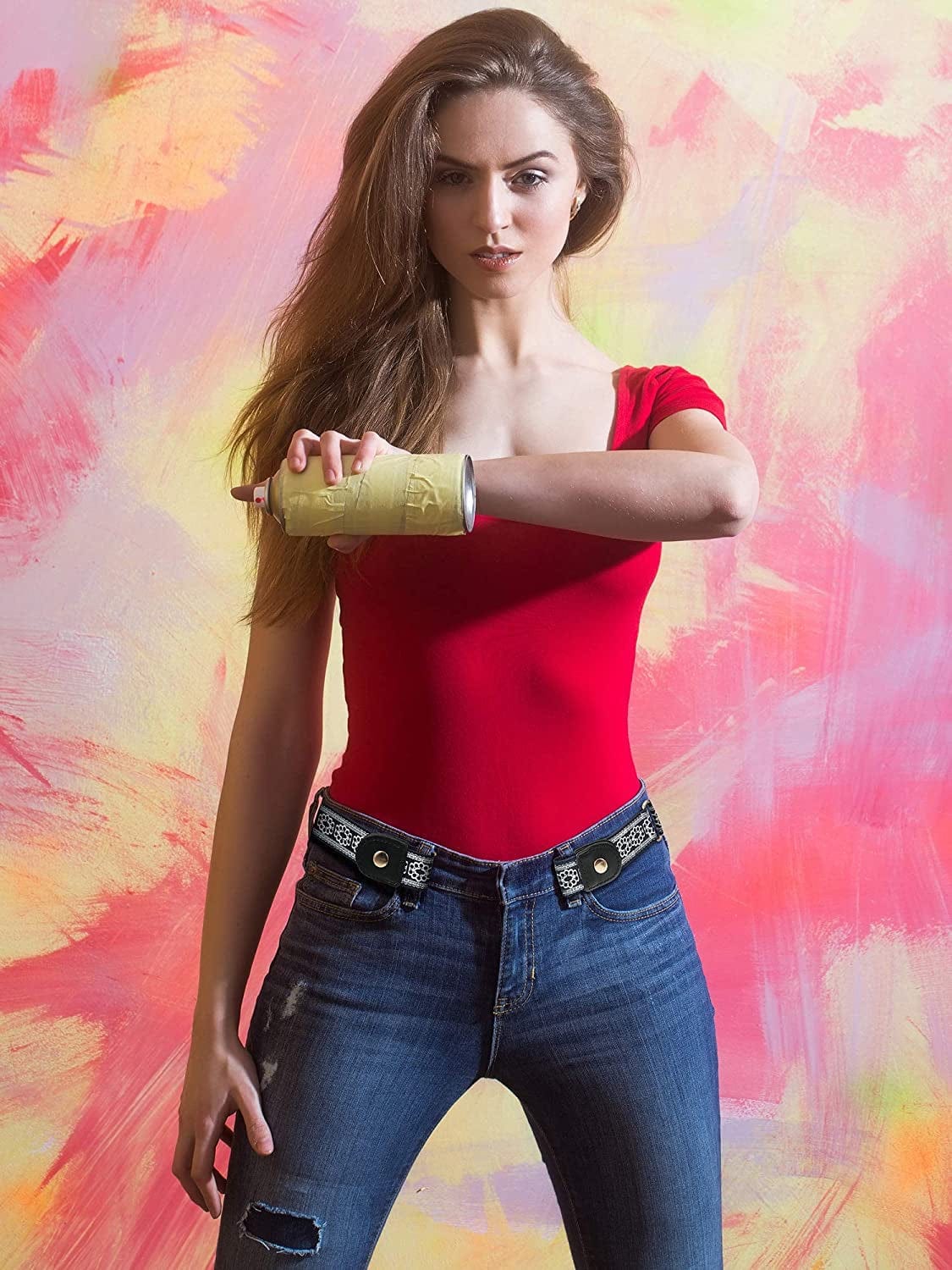 4 Pieces No Buckle Stretch Belt Buckless Belt Invisible Elastic Belt Unisex for Jeans Pants (Color 3) Apparel & Accessories > Clothing Accessories > Belts Syhood