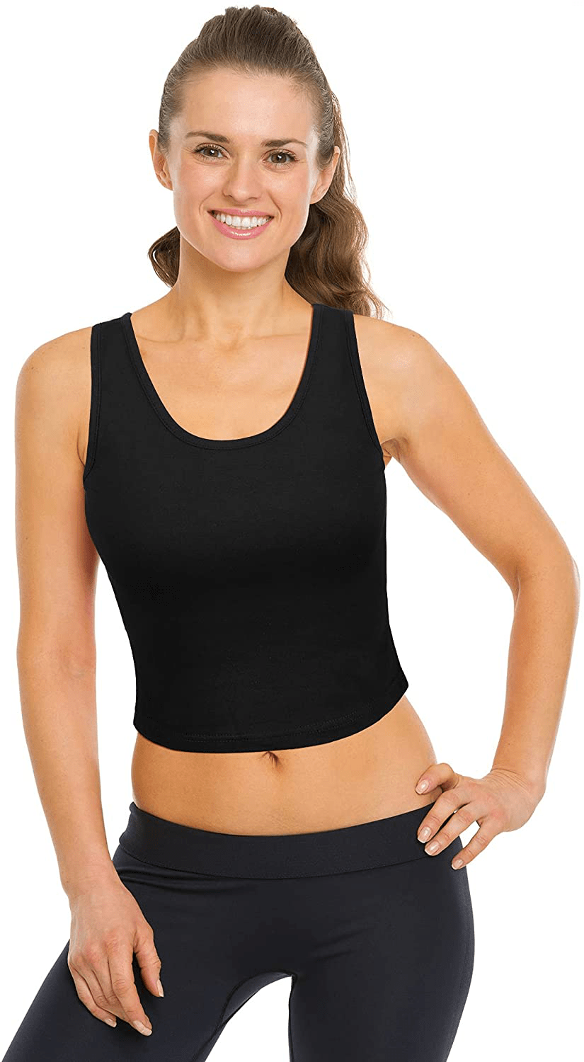 4 Pieces Women Basic Crop Tank Top Short Sleeveless Sports Crop Top Apparel & Accessories > Clothing > Activewear Kylie Max