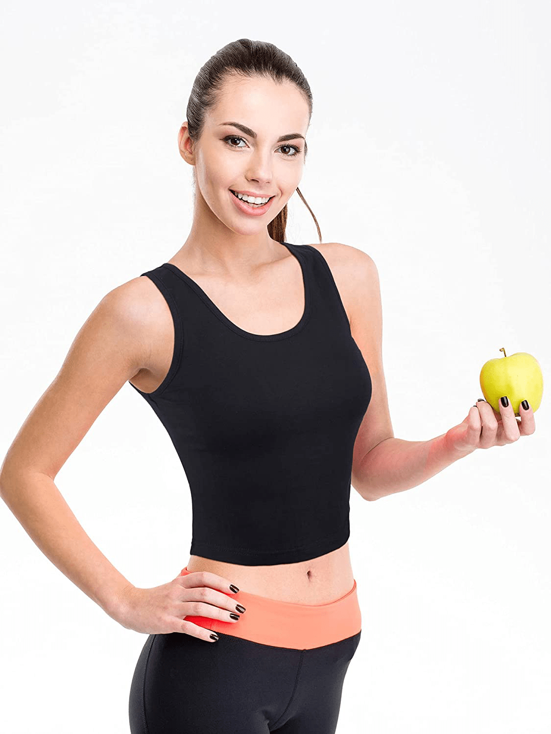 4 Pieces Women Basic Crop Tank Top Short Sleeveless Sports Crop Top Apparel & Accessories > Clothing > Activewear Kylie Max