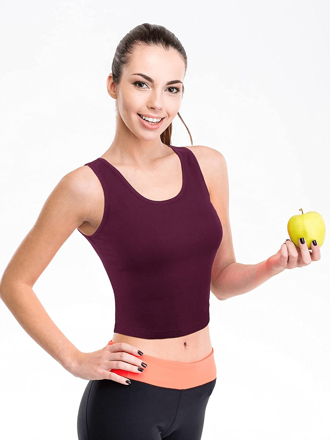 4 Pieces Women Basic Crop Tank Top Short Sleeveless Sports Crop Top Apparel & Accessories > Clothing > Activewear Kylie Max