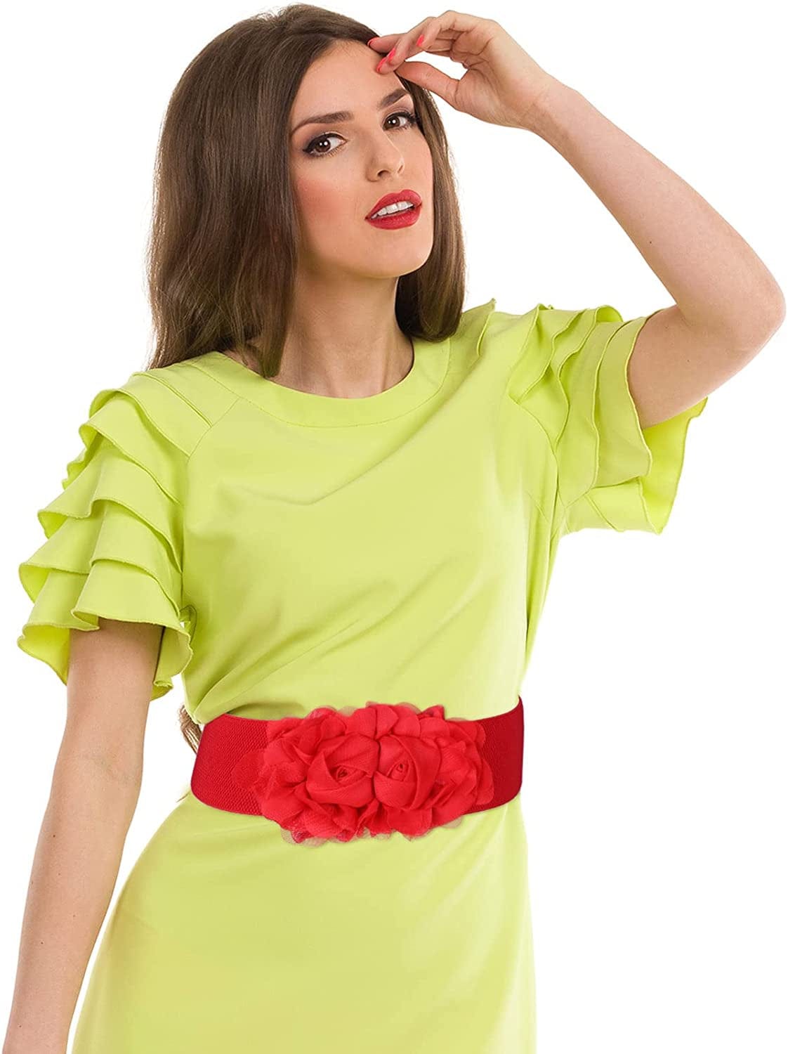 4 Pieces Women Vintage Waist Belt Elastic Stretch Retro Cinch Belt Waistband for Jeans Pants Dresses Apparel & Accessories > Clothing Accessories > Belts KYLIE MAX