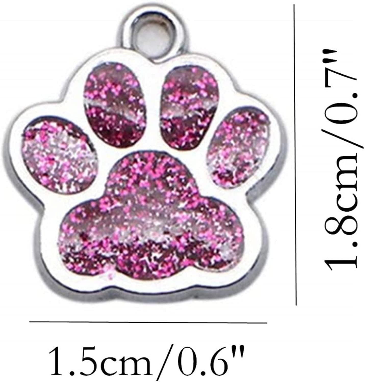 40 Pcs Animal Cat Dog Paw Chunk Charms Pendants Crystal Beads Jewelry Findings for DIY Jewelry Making Necklace Bracelet (Multicolor)