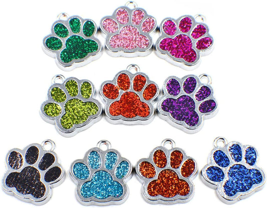 40 Pcs Animal Cat Dog Paw Chunk Charms Pendants Crystal Beads Jewelry Findings for DIY Jewelry Making Necklace Bracelet (Multicolor)