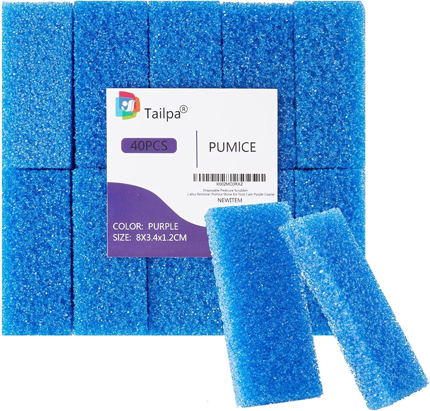 40 Pcs Pumice Stone for Feet Foot Scrubber Sponge for Feet Care and Callus Remover Mini Disposable Pumice Pads for Dead Skin Remover (Purple) Health & Beauty > Personal Care > Foot Care Tailpa Blue
