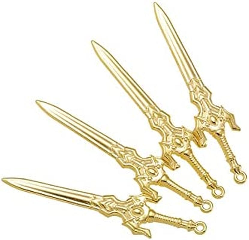 40 Pieces Antique Long Swords Knife Bookmark Charms Swords Knife Charms Pendants for Bookmarks DIY Necklace Bracelace Jewelry Making (Bronze, Sliver, Gold)