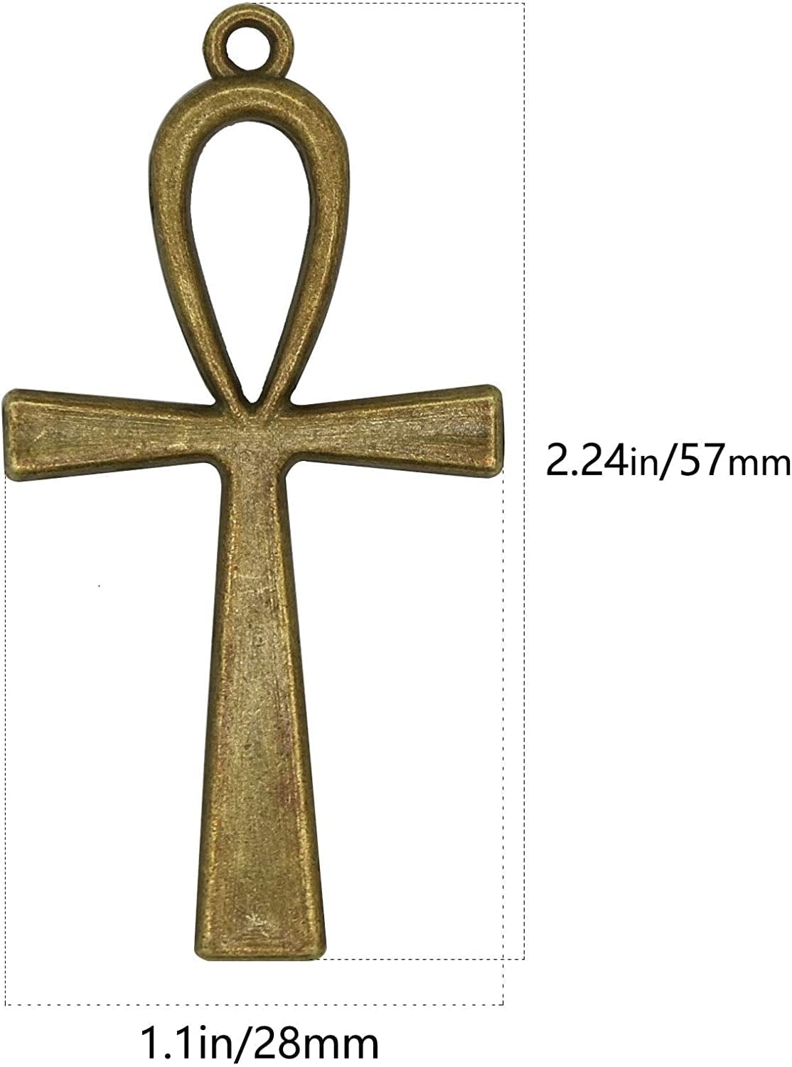40 Pieces Antique Silver & Bronze Ankh Egyptian Cross Charms Pendant Religious Large Cross Charms DIY Jewelry Making Finding for Bracelet and Necklace