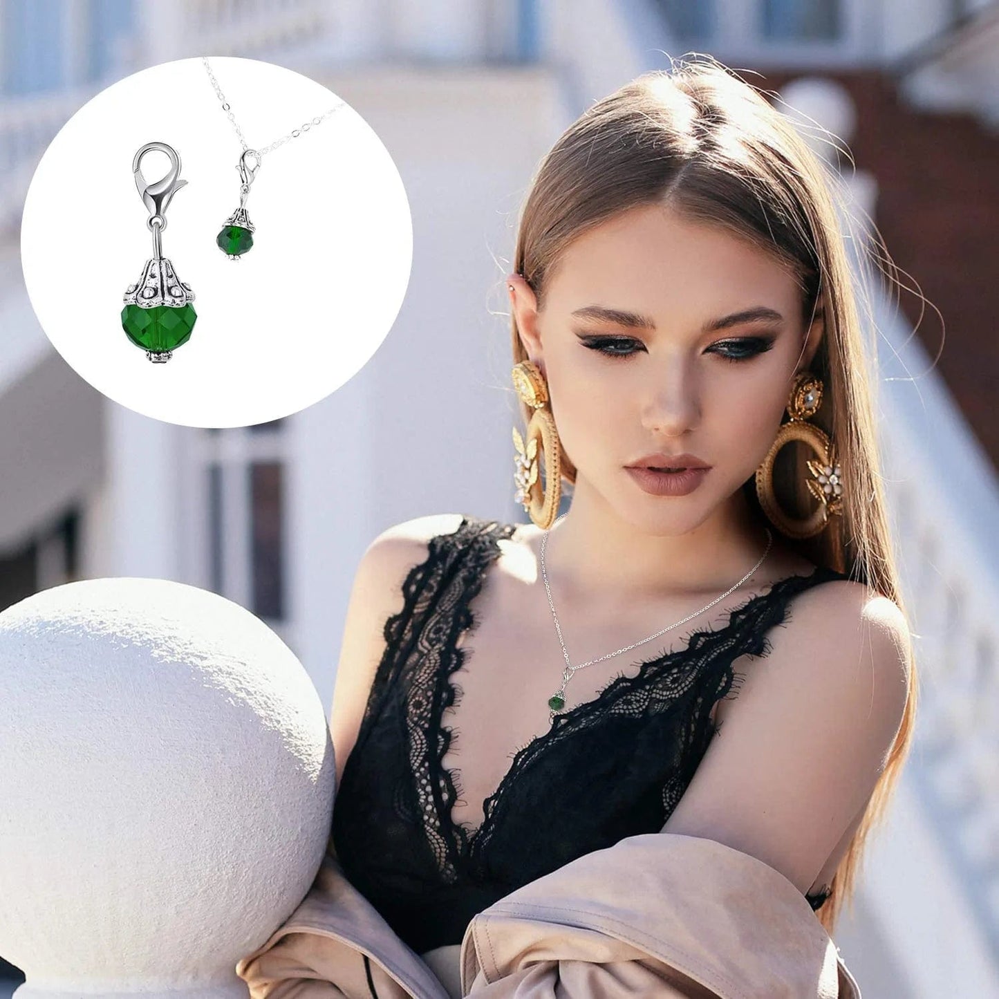 40 Pieces Crystal Dangle Charms Pendants Glass Drop Beads Handmade Dangle Bead Charms with Silver Bead Cap for Jewelry Making Necklace Earring Accessory, Assorted Colors