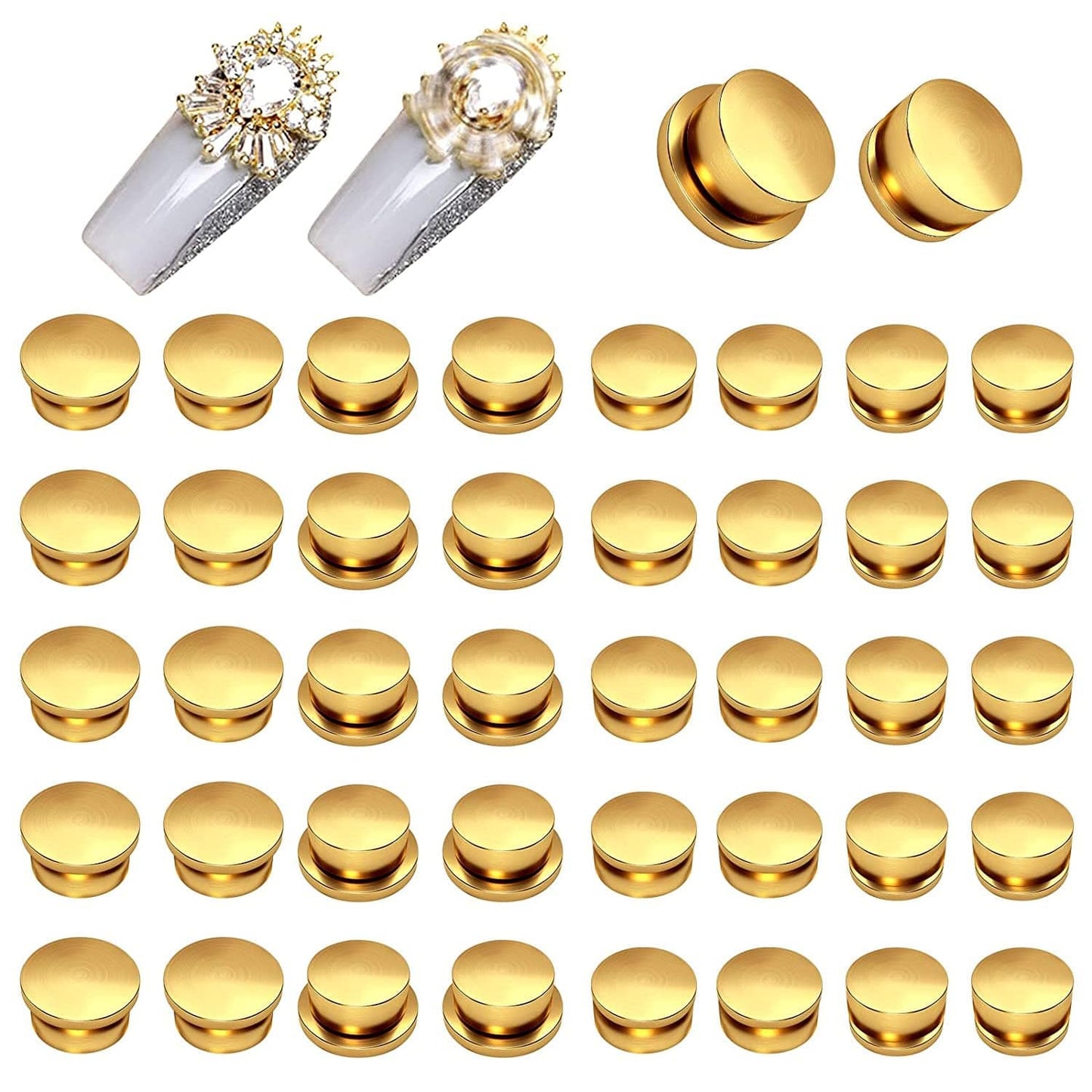40 Pieces Spinning Nail Charms, TOROKOM Gold Nail Art Rotating Charm Rotary Bearing Rotating Nail Tool for Girl Women Nail Art Charms Design DIY Crafting Jewelry Accessories (2 Sizes) Health & Beauty > Personal Care > Cosmetics > Cosmetic Tools > Nail Tools TOROKOM