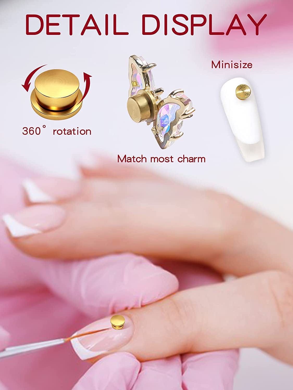 40 Pieces Spinning Nail Charms, TOROKOM Gold Nail Art Rotating Charm Rotary Bearing Rotating Nail Tool for Girl Women Nail Art Charms Design DIY Crafting Jewelry Accessories (2 Sizes) Health & Beauty > Personal Care > Cosmetics > Cosmetic Tools > Nail Tools TOROKOM